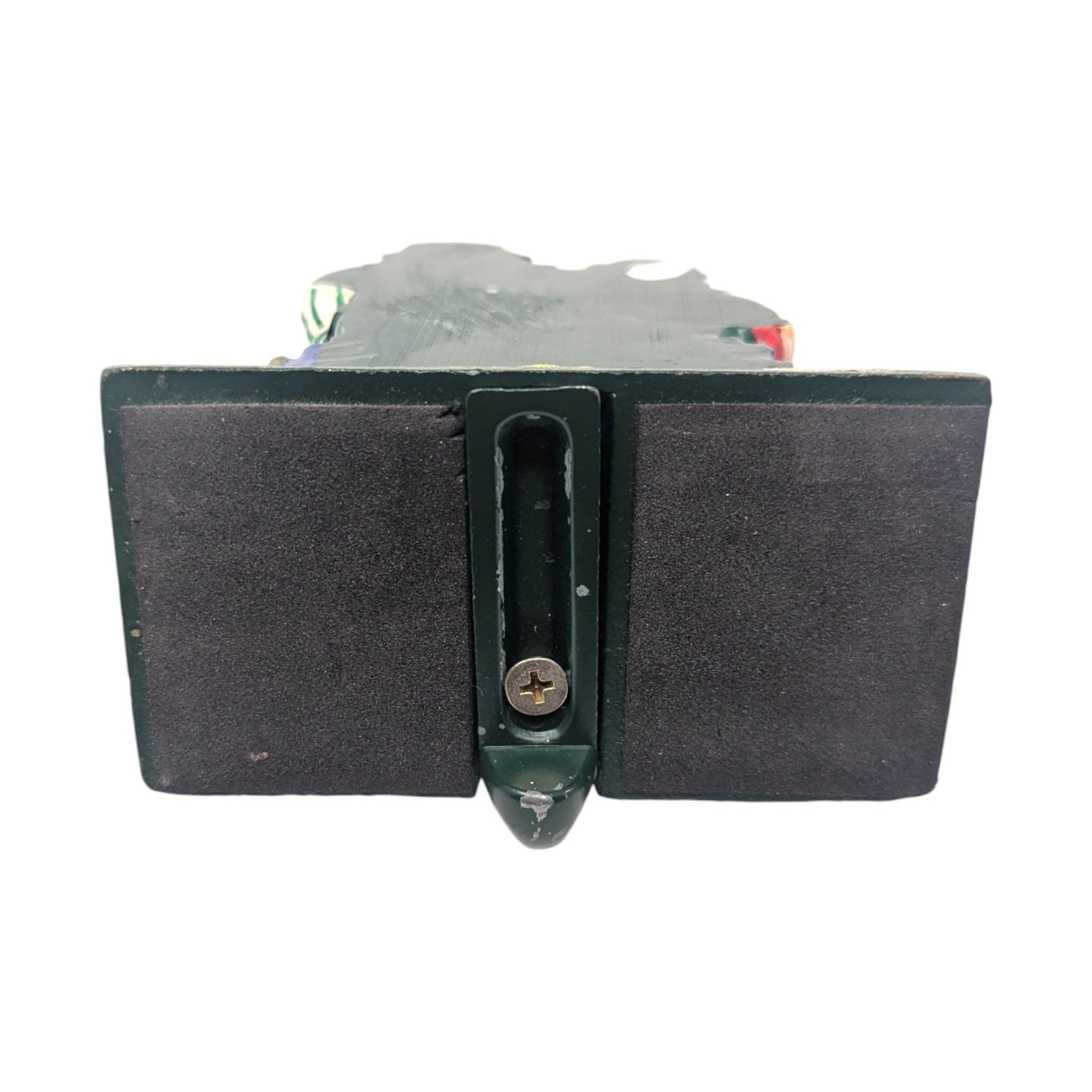 Vintage Resin Cast Iron Stocking Holder: Whimsical Trio of Santas