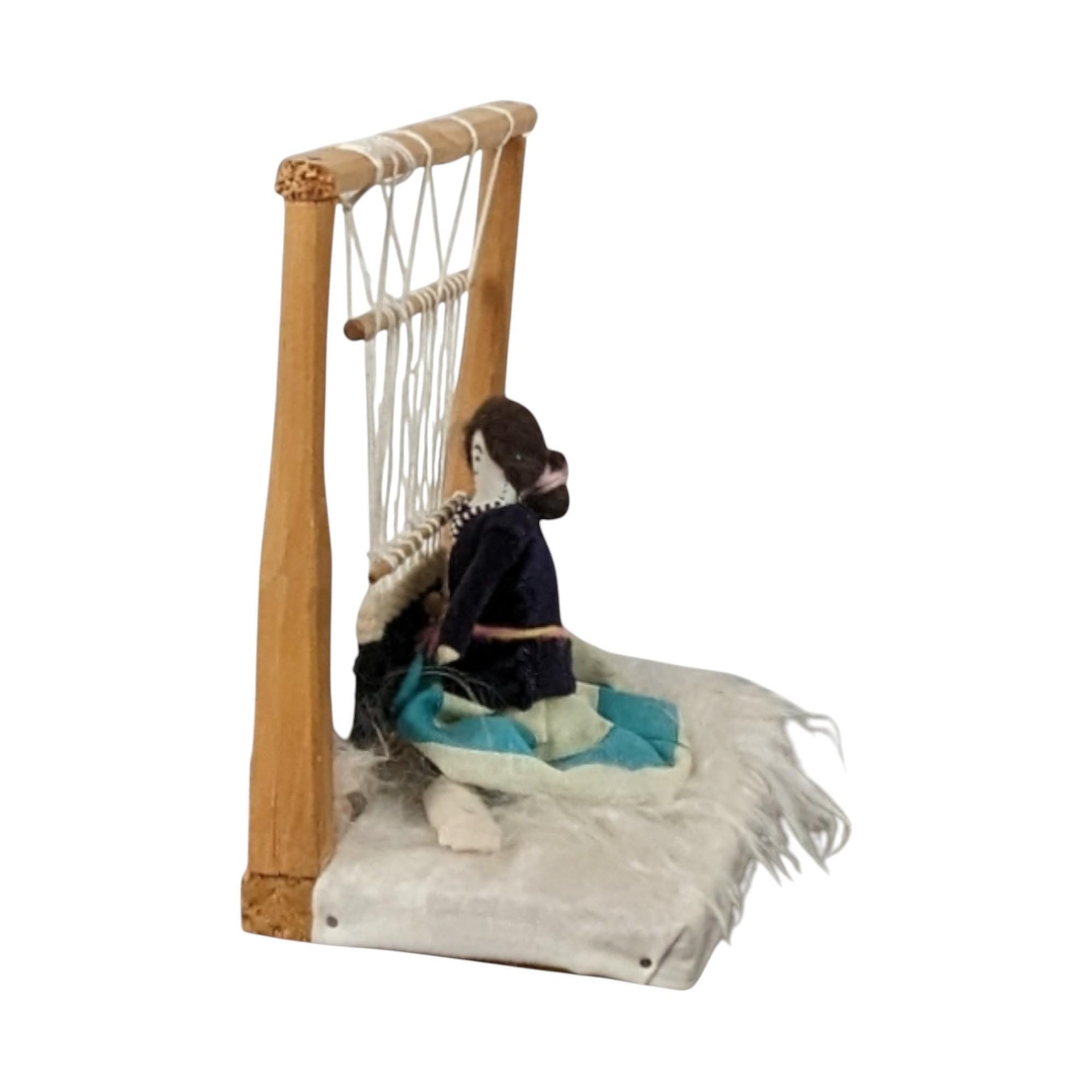 Vintage Navajo Weaver Doll with Loom