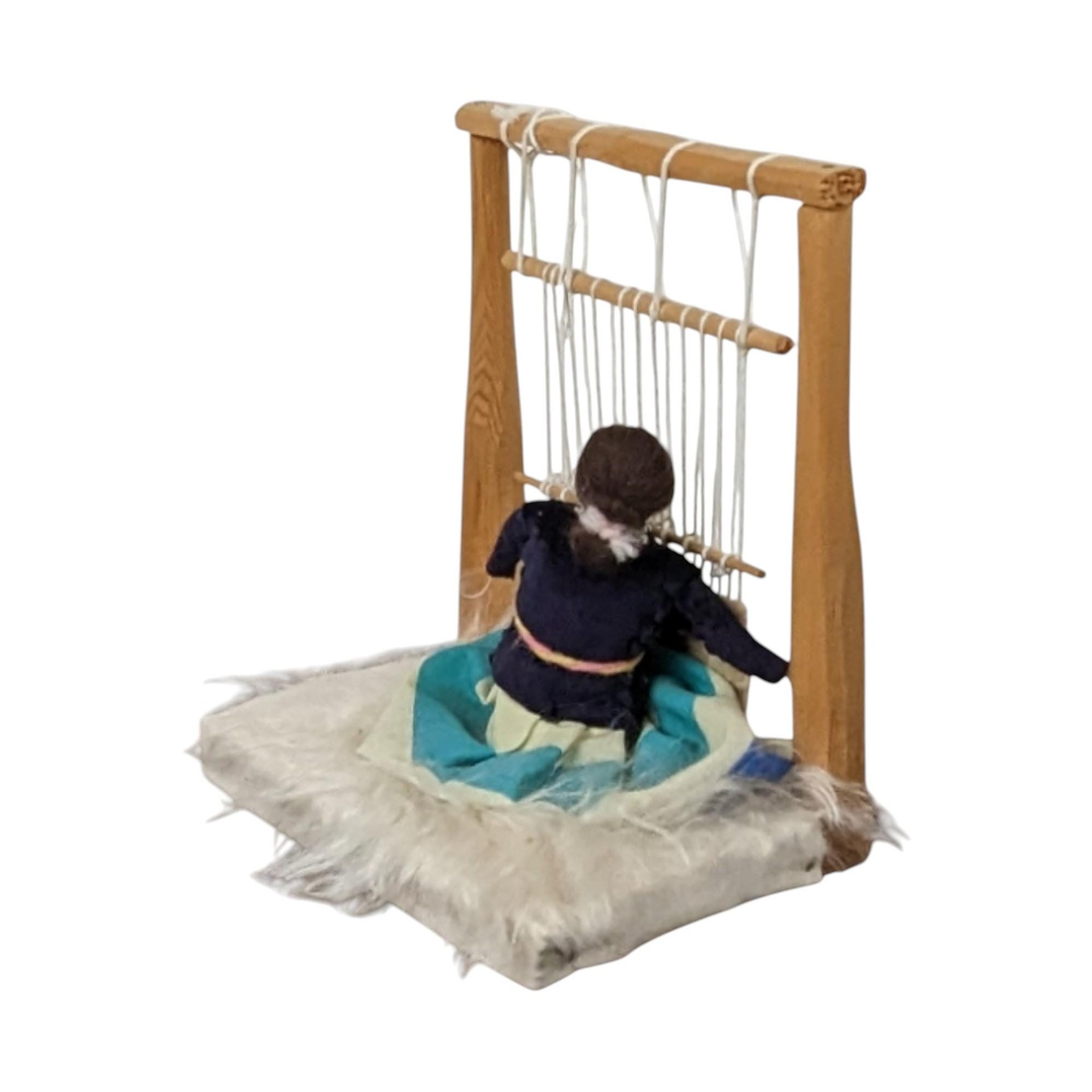 Vintage Navajo Weaver Doll with Loom