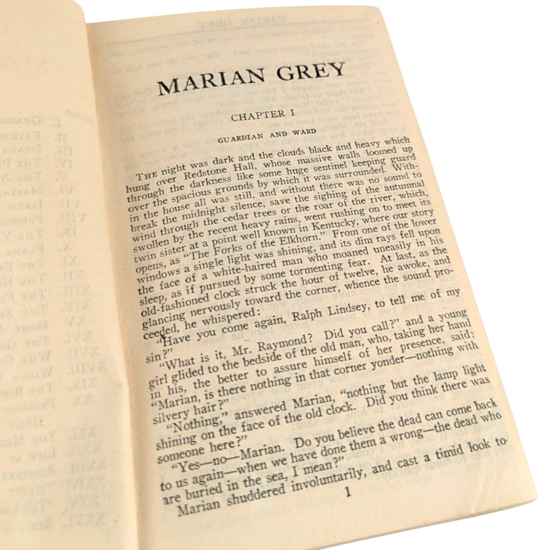 1923 'Marian Grey' by Mary J. Holmes Softcover Book