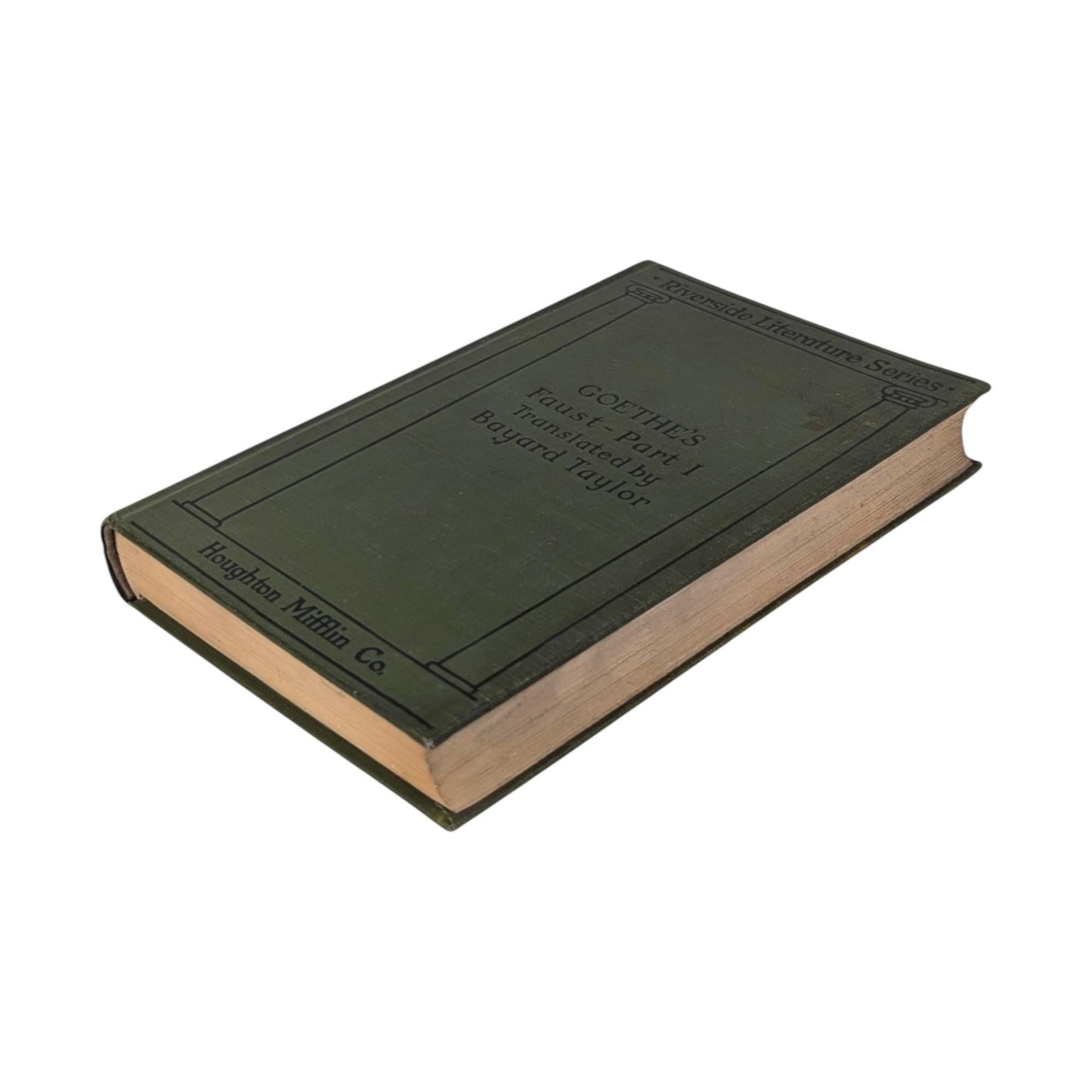 1911 Goethe's Faust Part I: Antique Bayard Taylor Translation Book