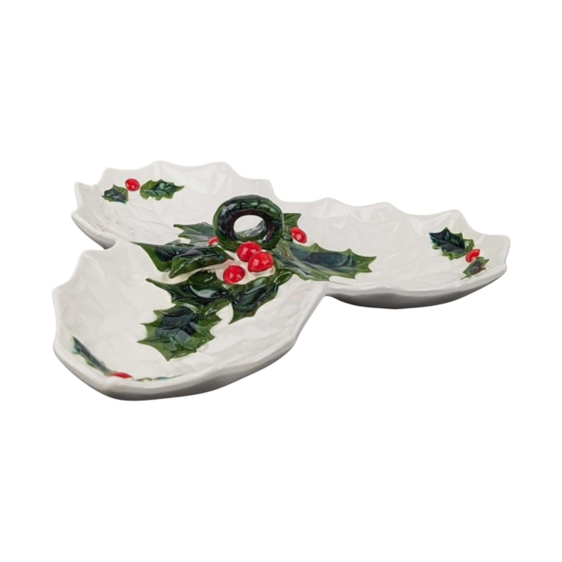 1970s Lefton Holly and Berry Relish Dish