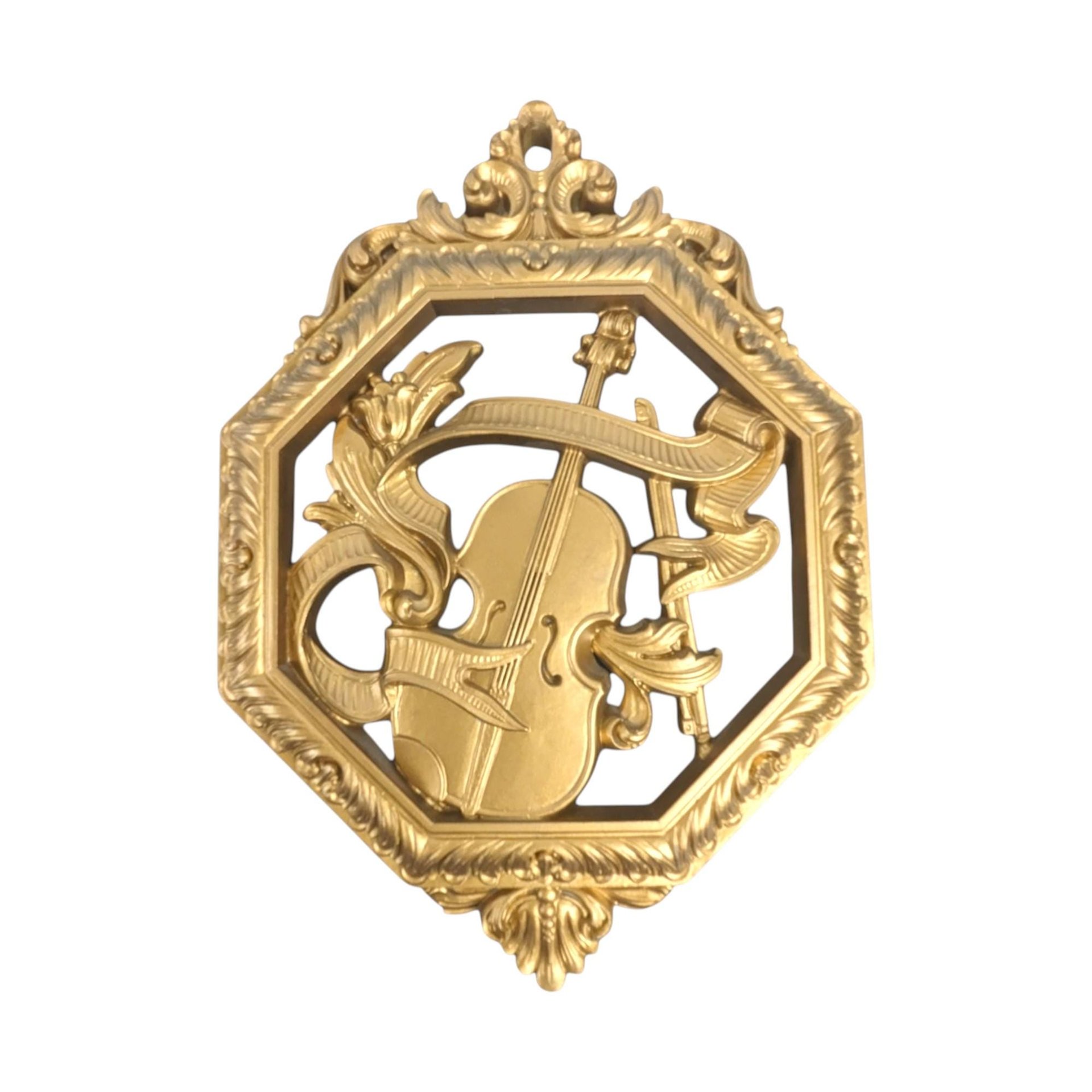 1976 Homco Gold Musical Instrument Wall Hangings