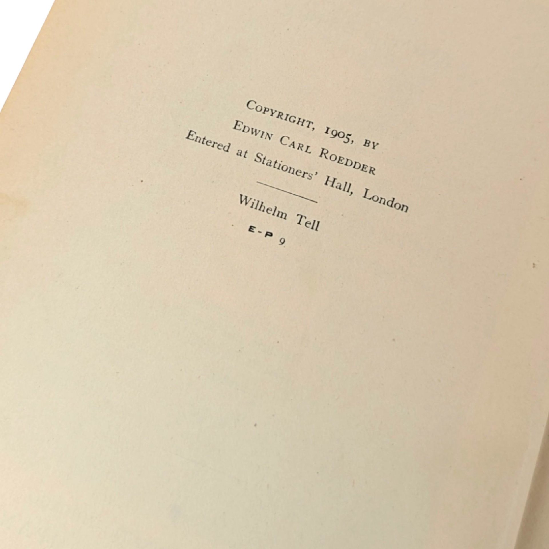 1905 Wilhelm Tell Schiller Hardcover