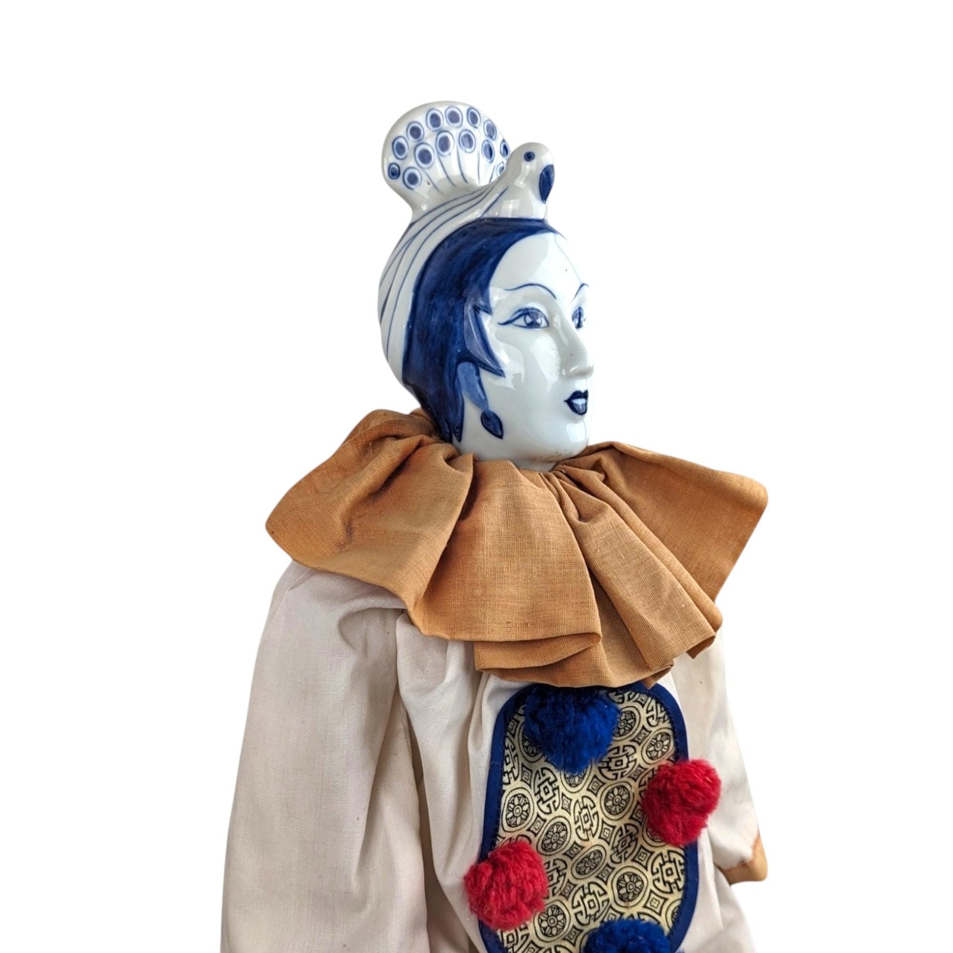 Vintage Porcelain Chinese Opera Doll with Peacock Hat
