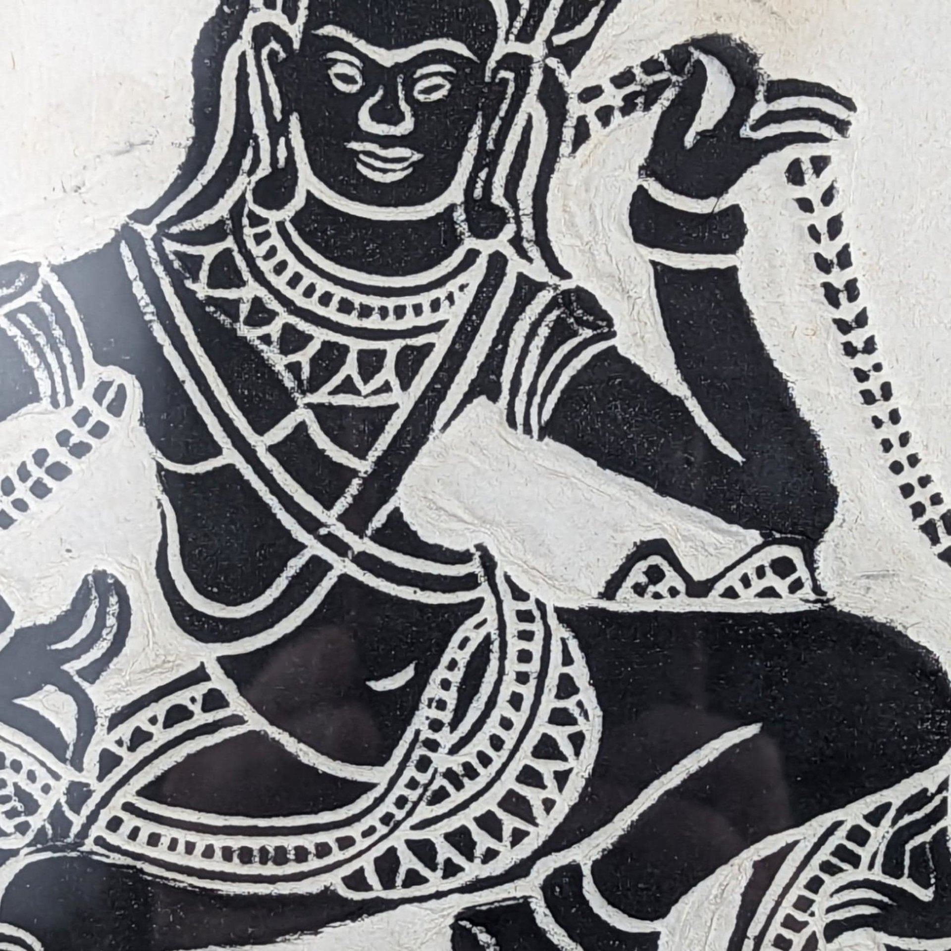 Vintage Framed Apsara Dancers on Rice Paper