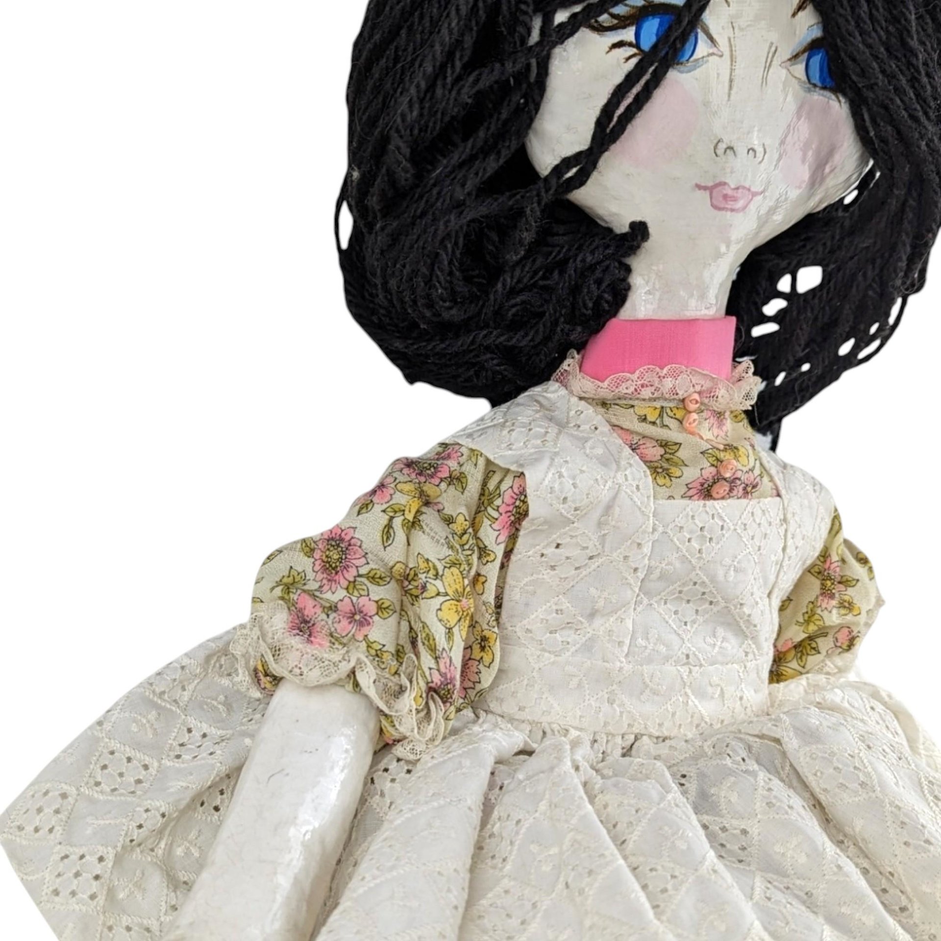 Vintage Large Handmade Paper Mache Doll
