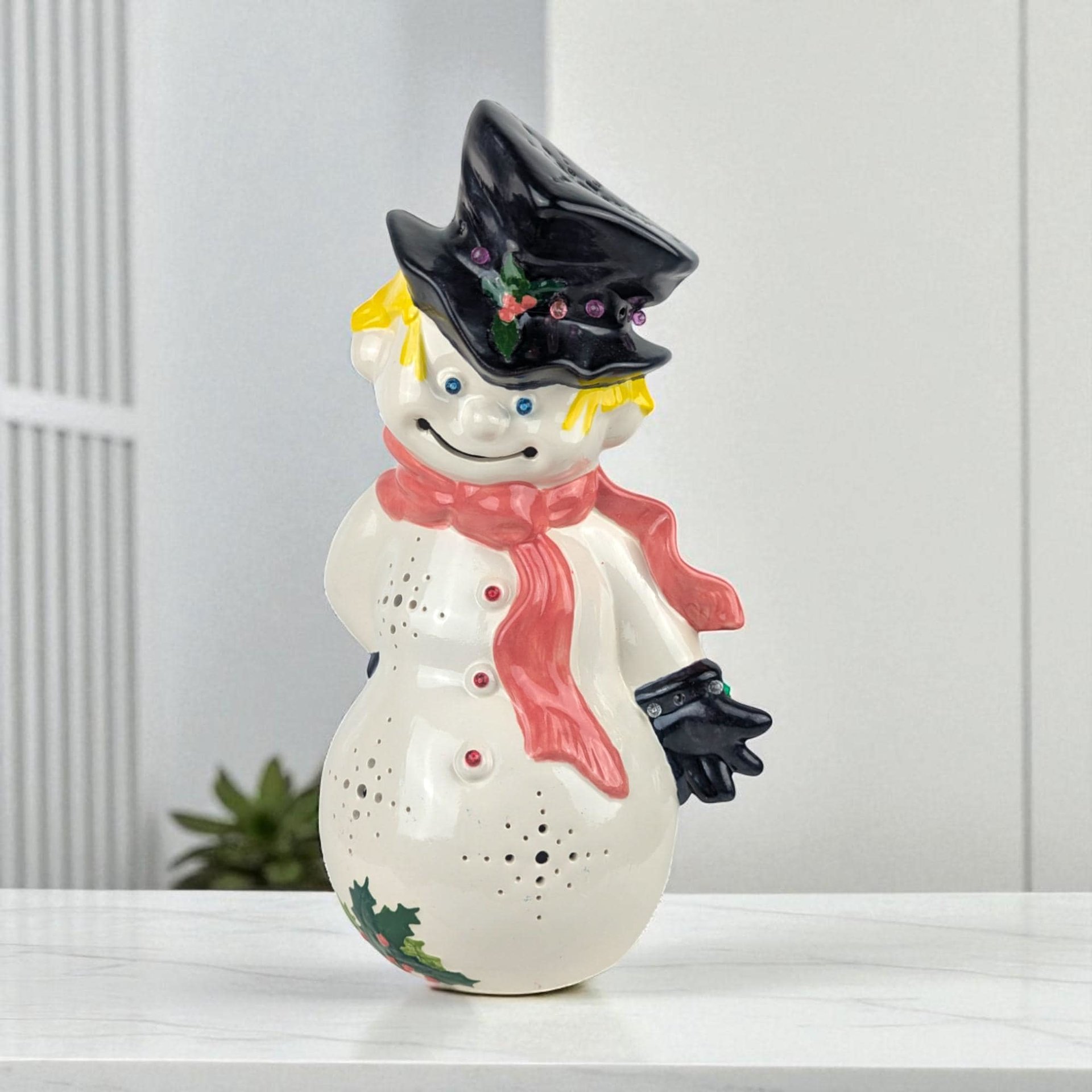 Vintage Handpainted Ceramic Snowman