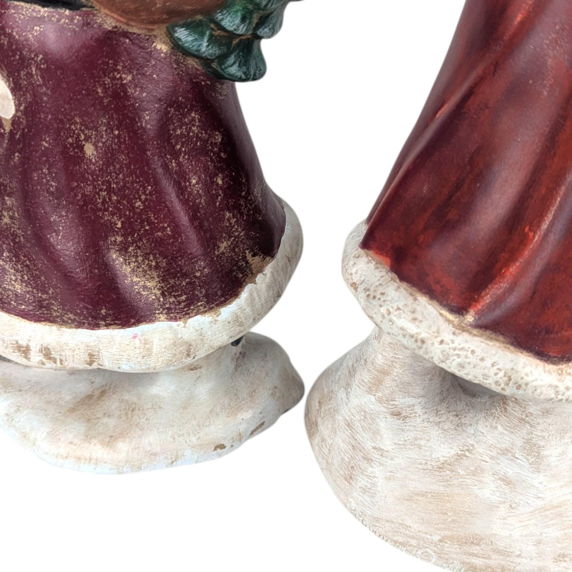 Vintage 1987 Signed Ceramic Santa Figures