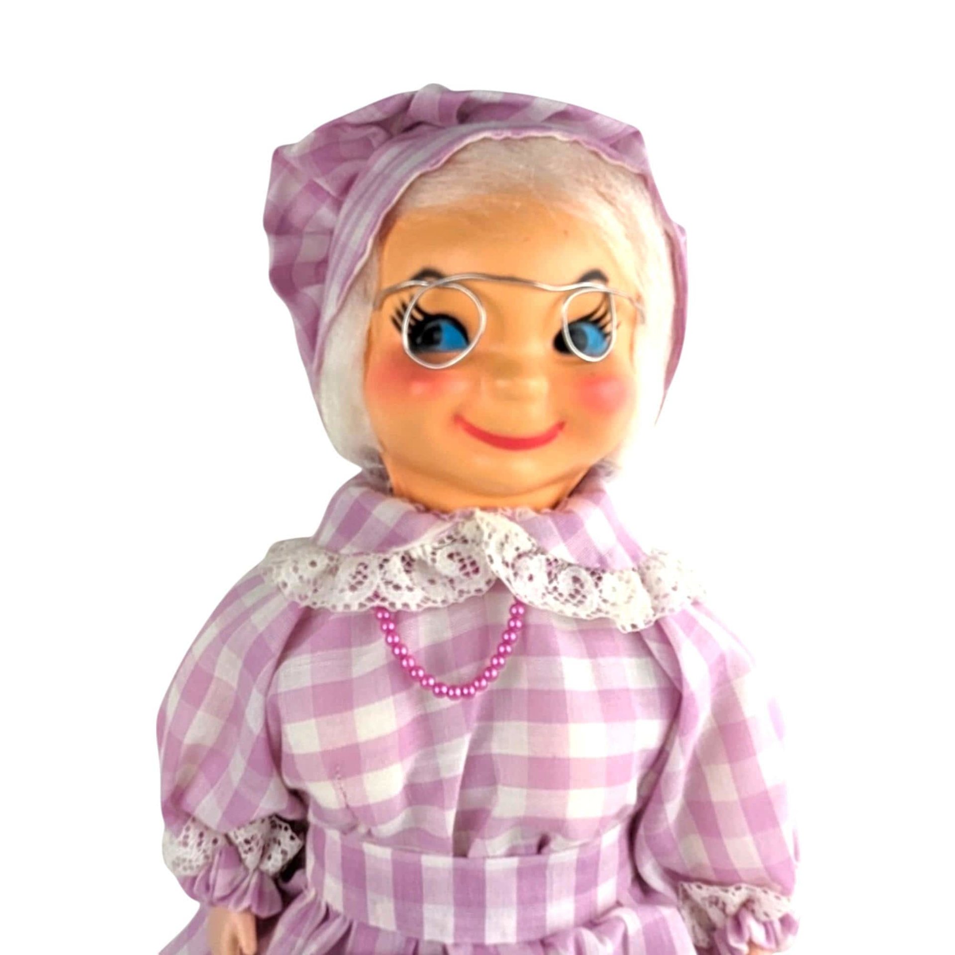 Vintage Handmade Soap Bottle Granny Doll