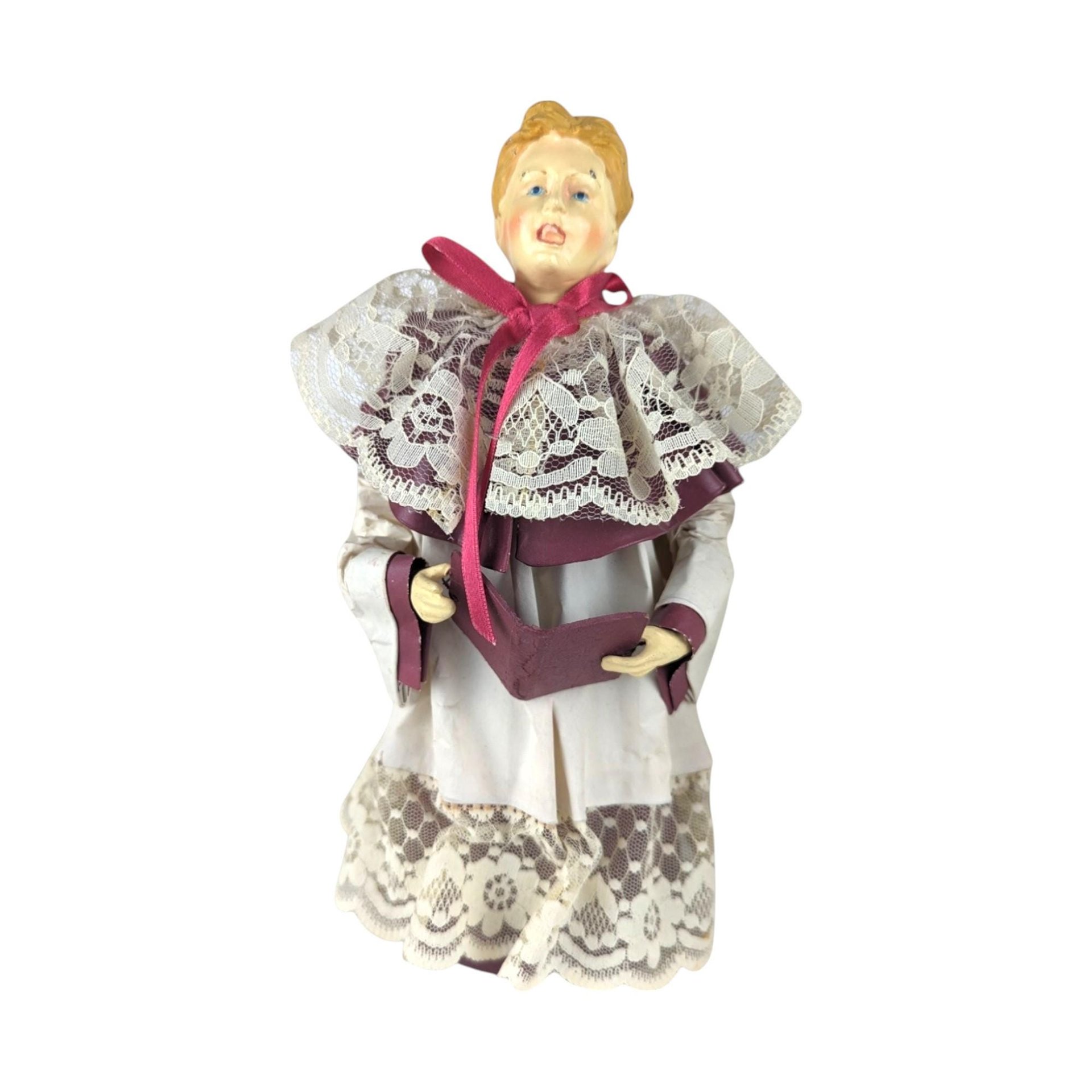 Vintage Paper Mache Christmas Carolers