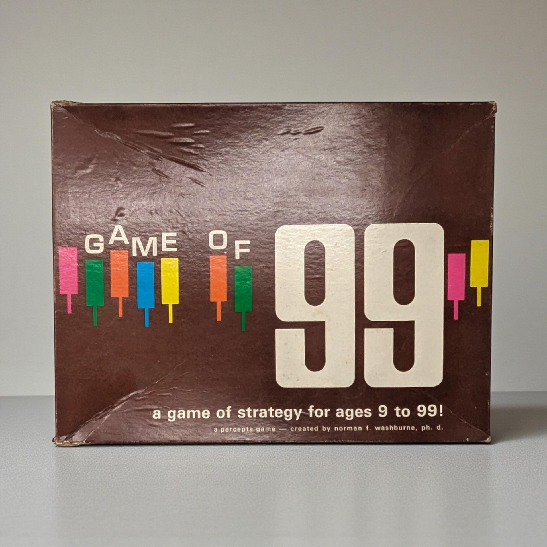 Vintage 1963 Game of 99 Strategy Board Game: Percepta Games Norman Washburne