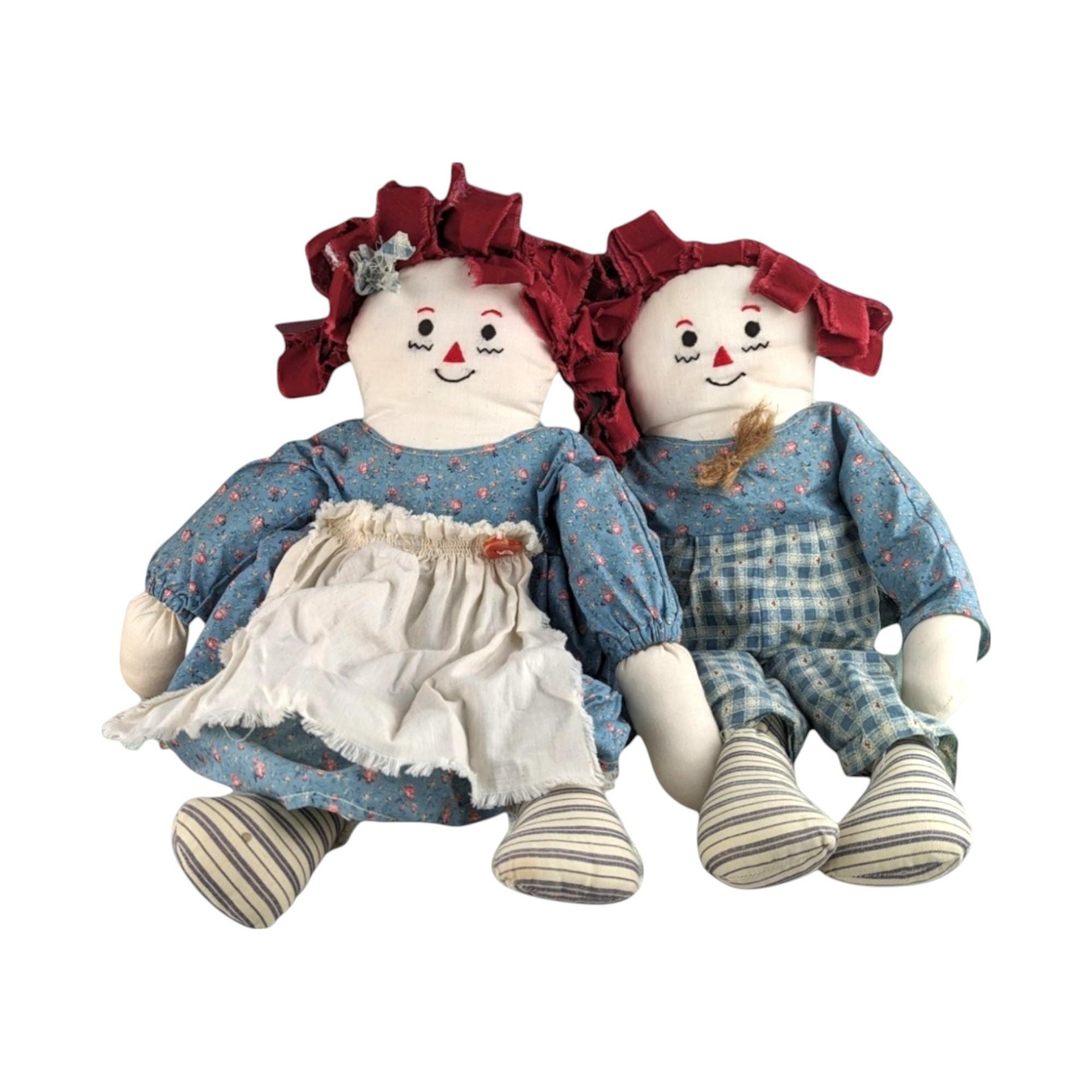 Vintage Handmade Raggedy Ann and Andy Pair