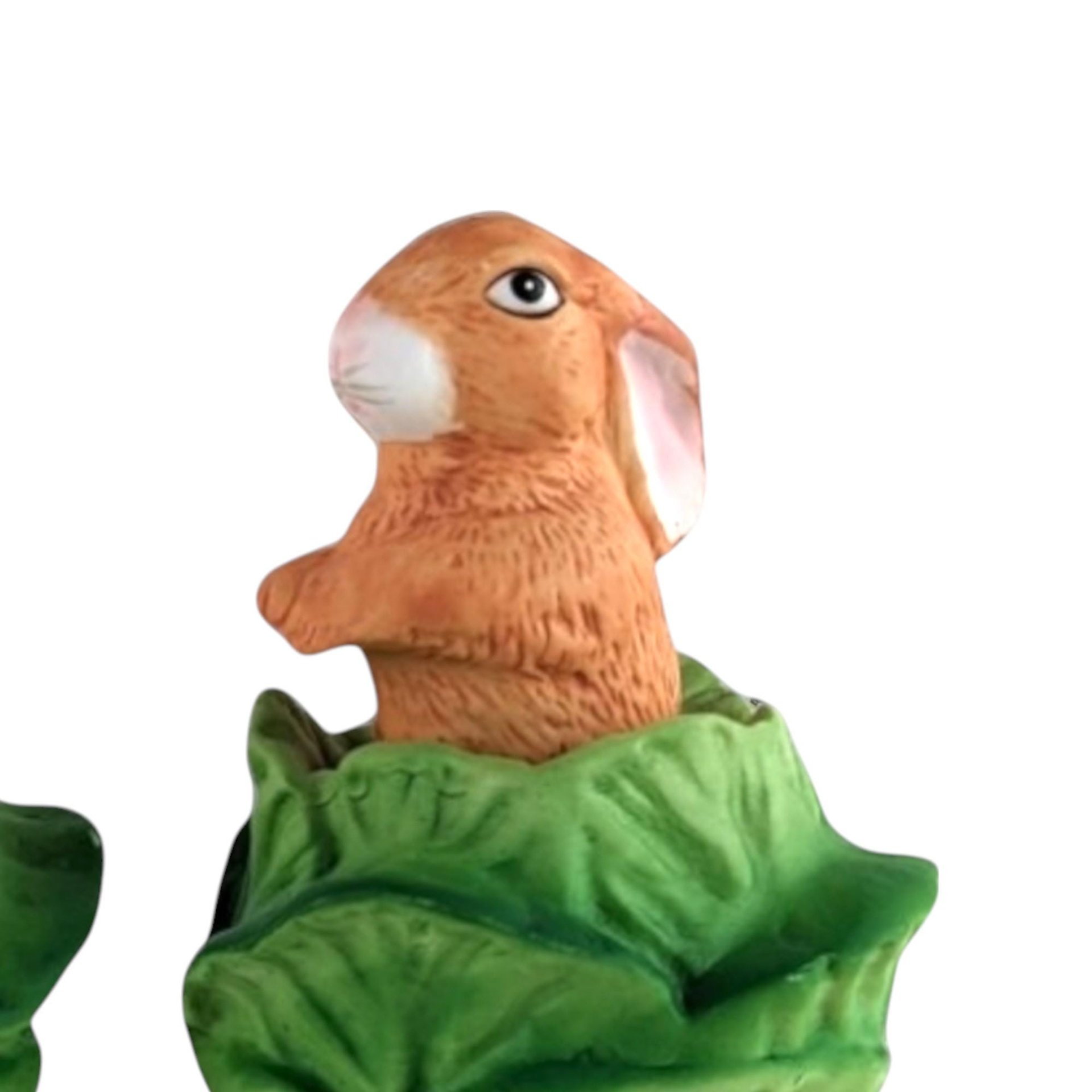 Vintage Bunny in Lettuce Figurines