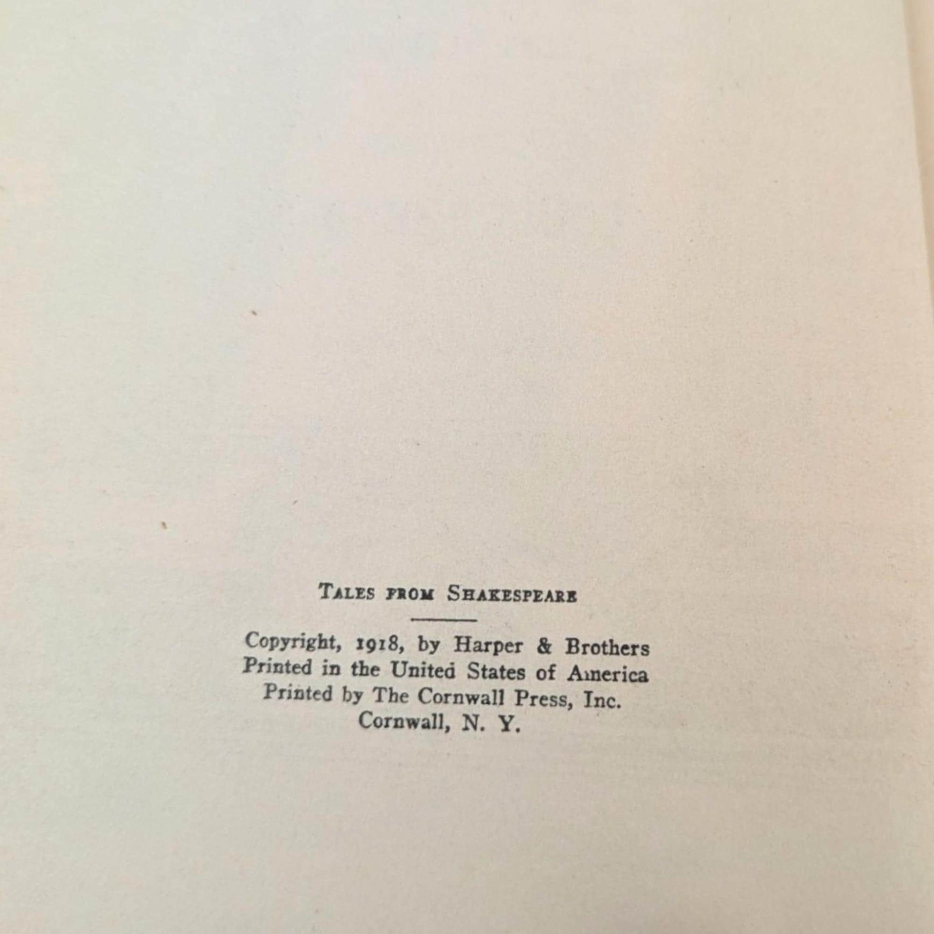 1918 Tales from Shakespeare Hardcover