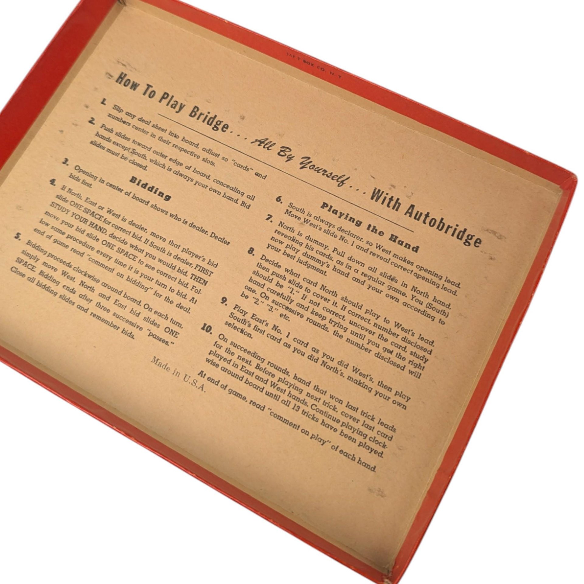 1959 Auto Bridge Solitaire Game: Deluxe Pocket Model