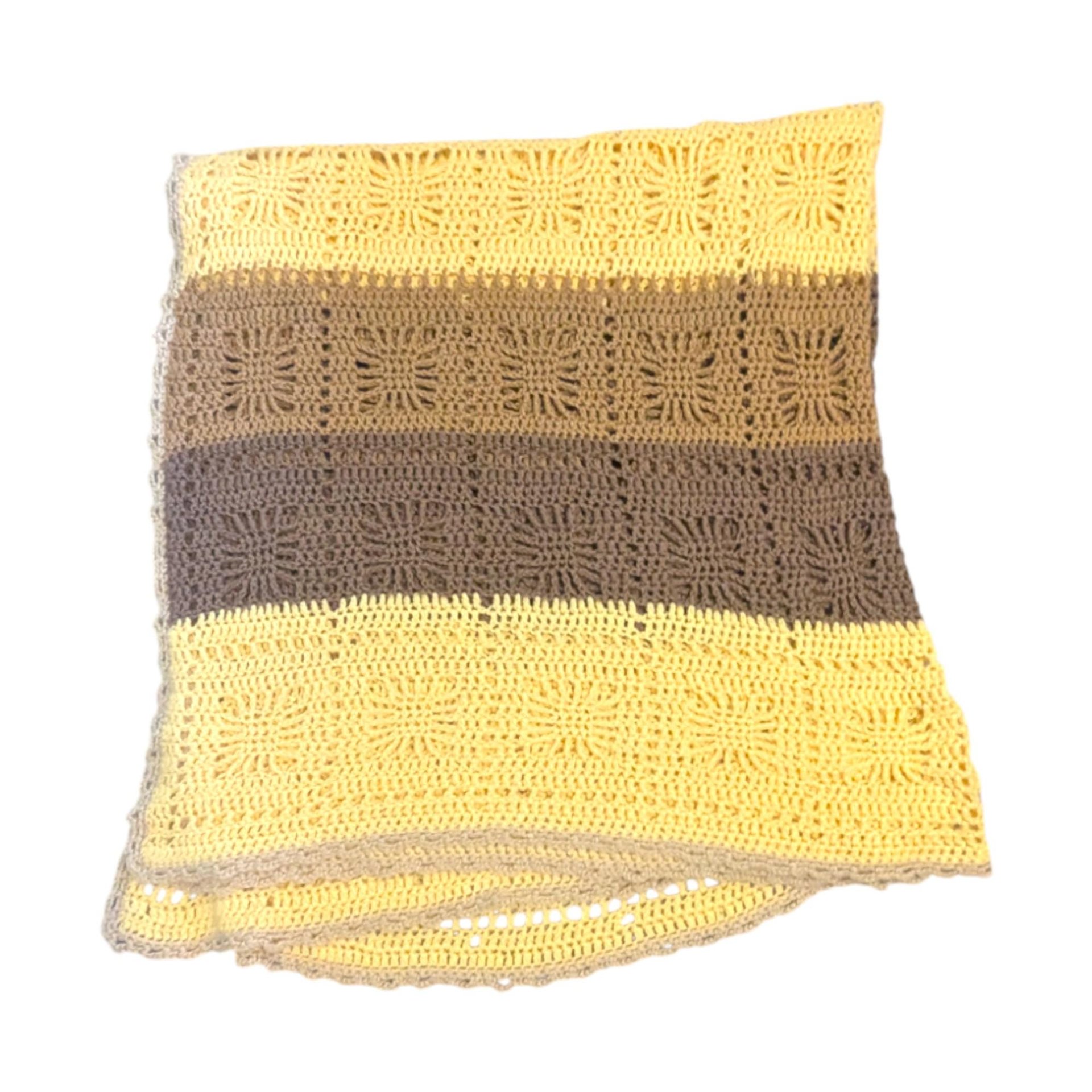 Vintage Crocheted Throw Blanket