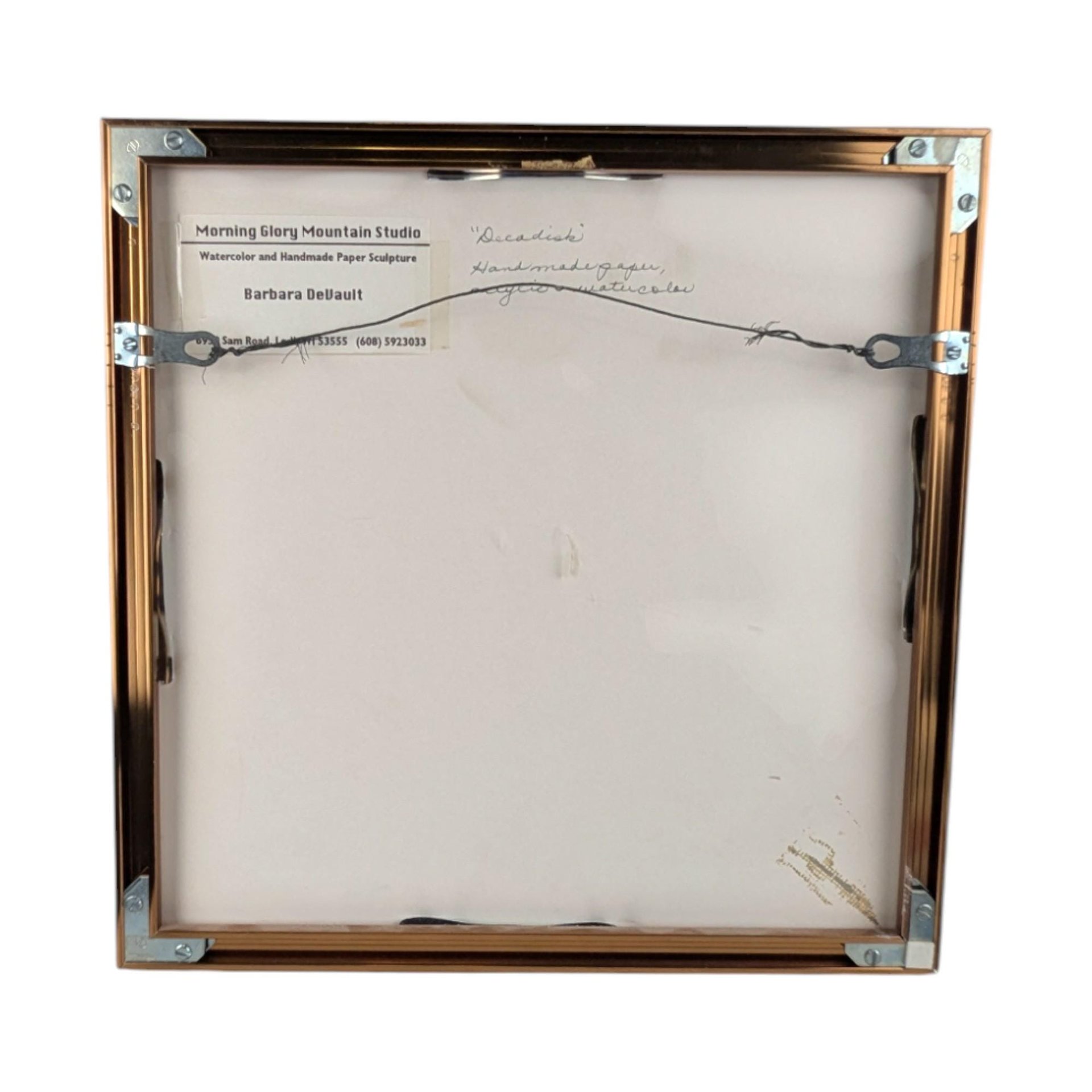 1997 Barbara DeVault Mixed Media Art: 'Decadisk' Framed Original