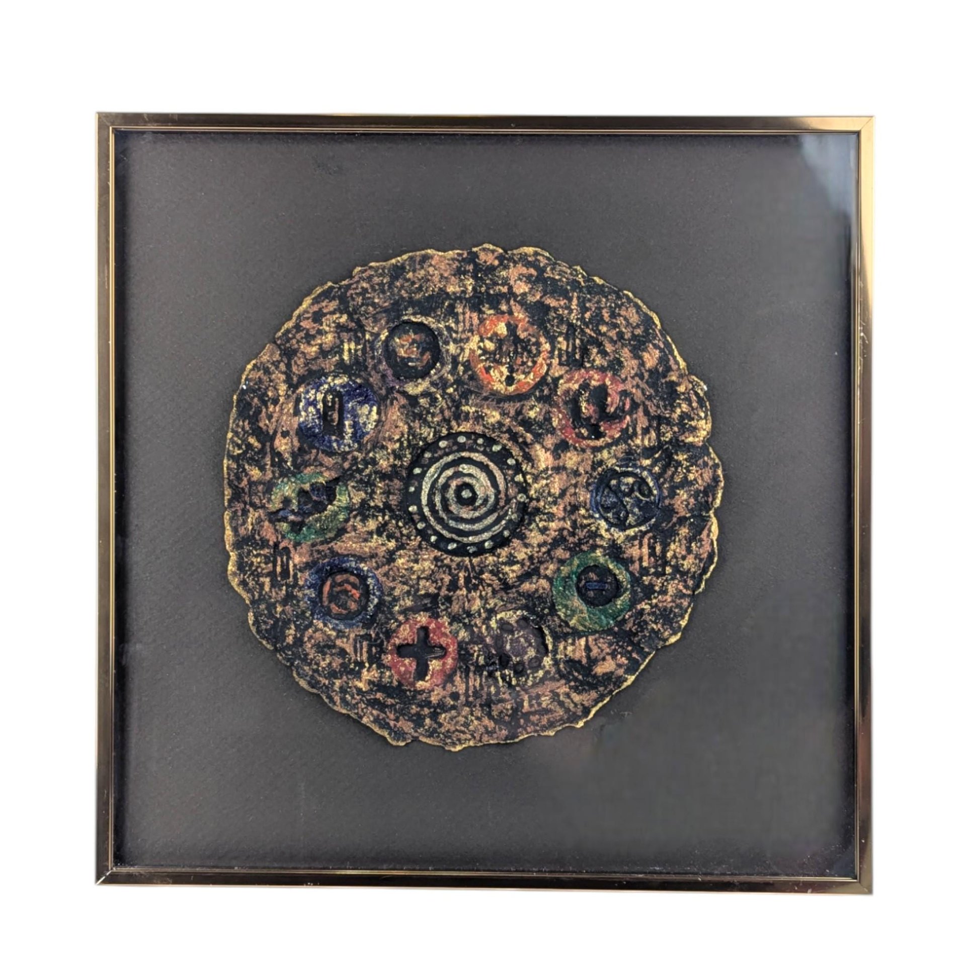 1997 Barbara DeVault Mixed Media Art: 'Decadisk' Framed Original