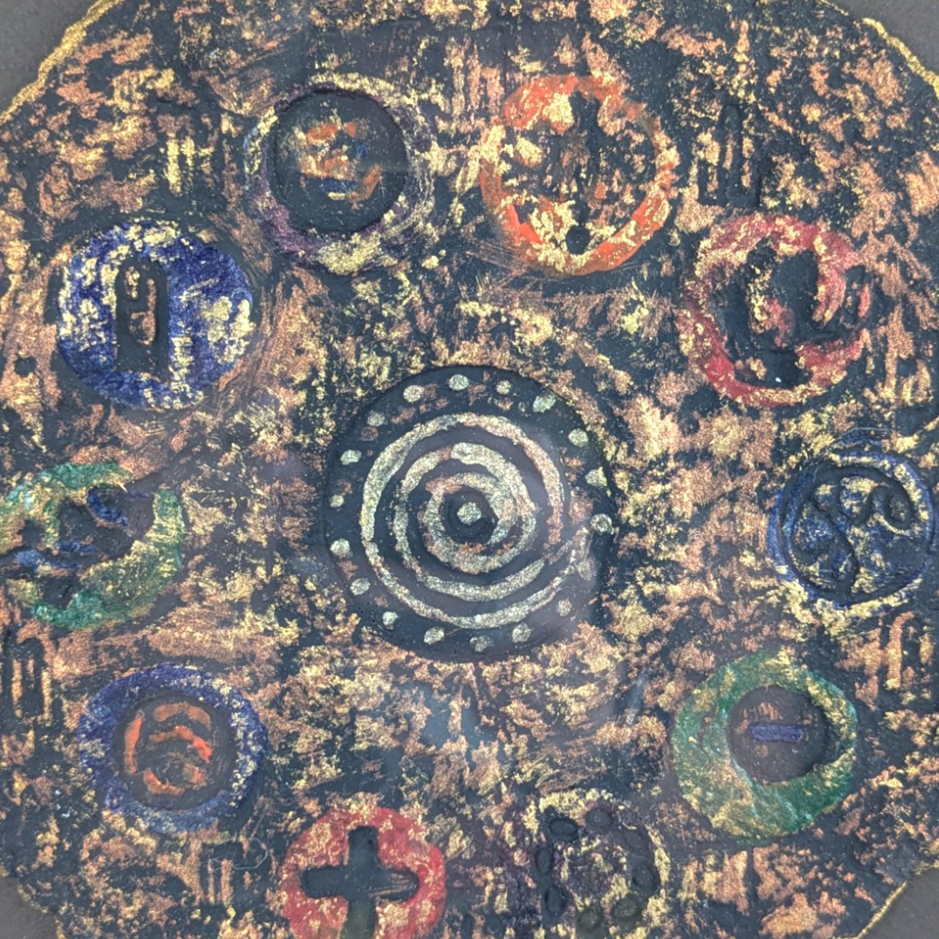 1997 Barbara DeVault Mixed Media Art: 'Decadisk' Framed Original