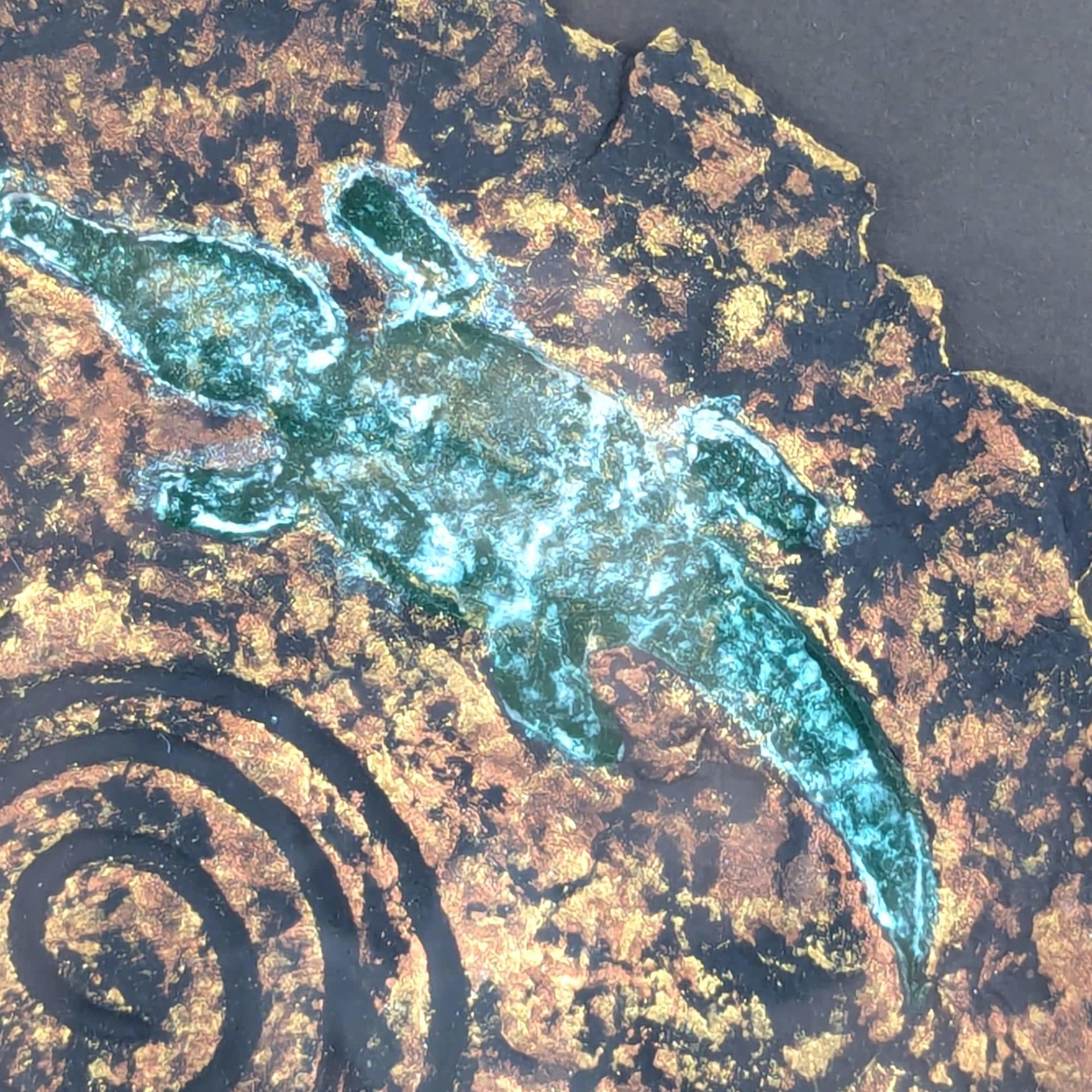 1997 Barbara DeVault Mixed Media Art: 'Lingard Disk' Framed Original