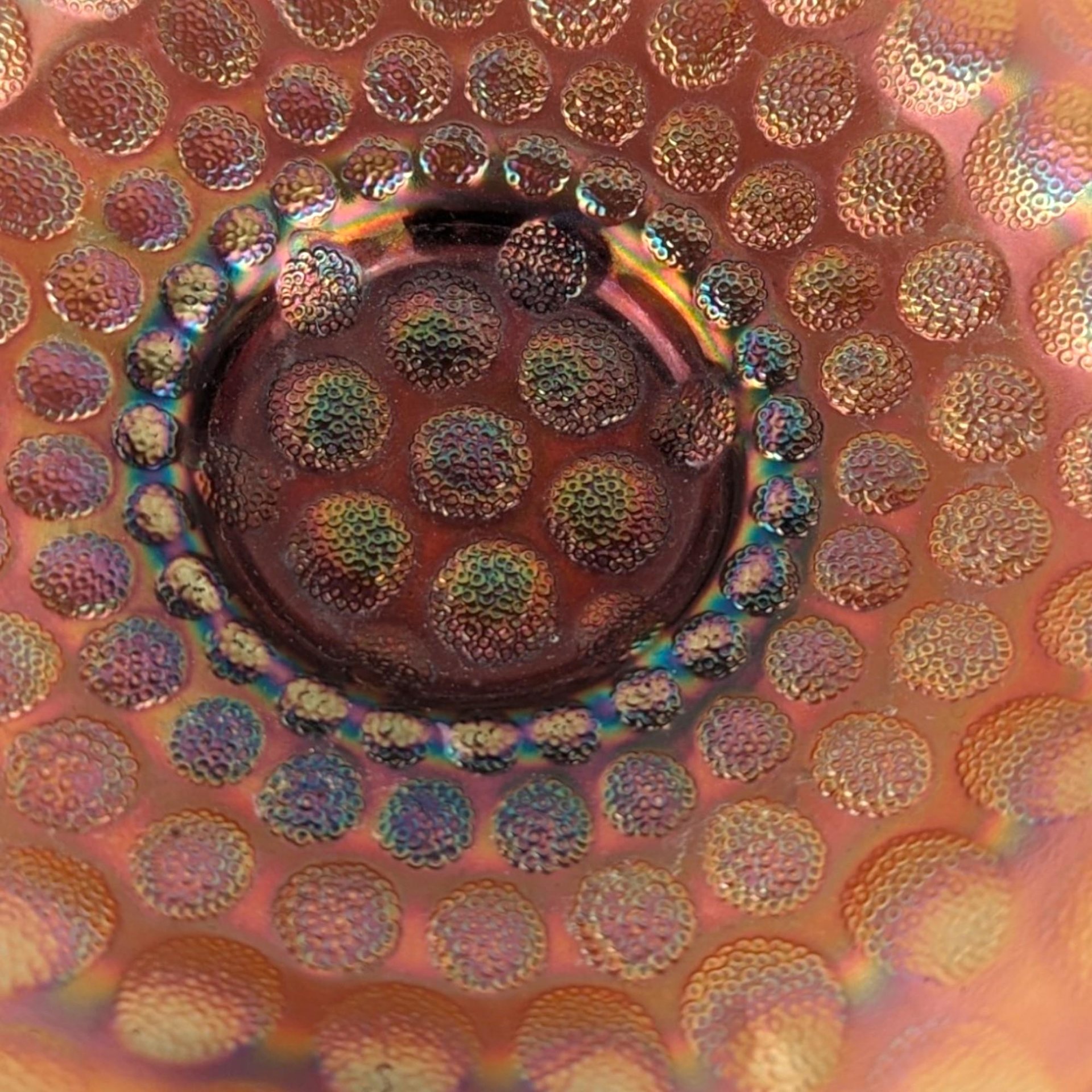 Vintage Fenton Coin Dot Carnival Glass Bowl