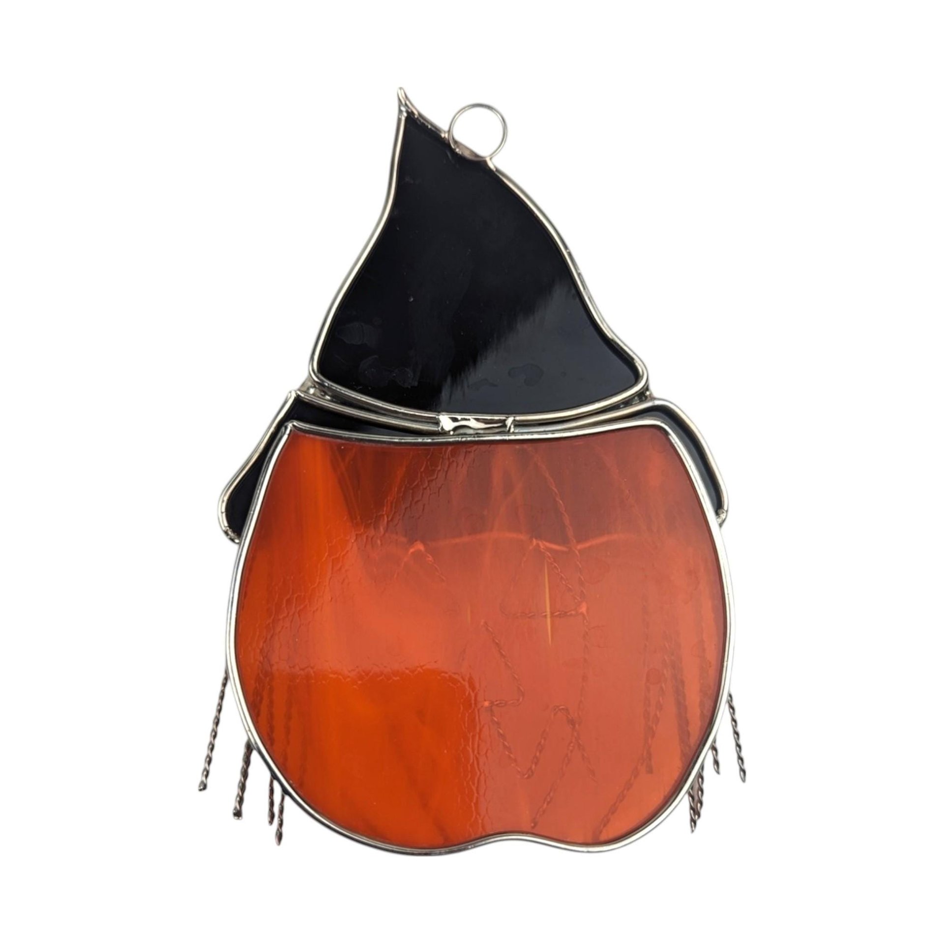 Vintage Stained Glass Jack O' Lantern Suncatcher