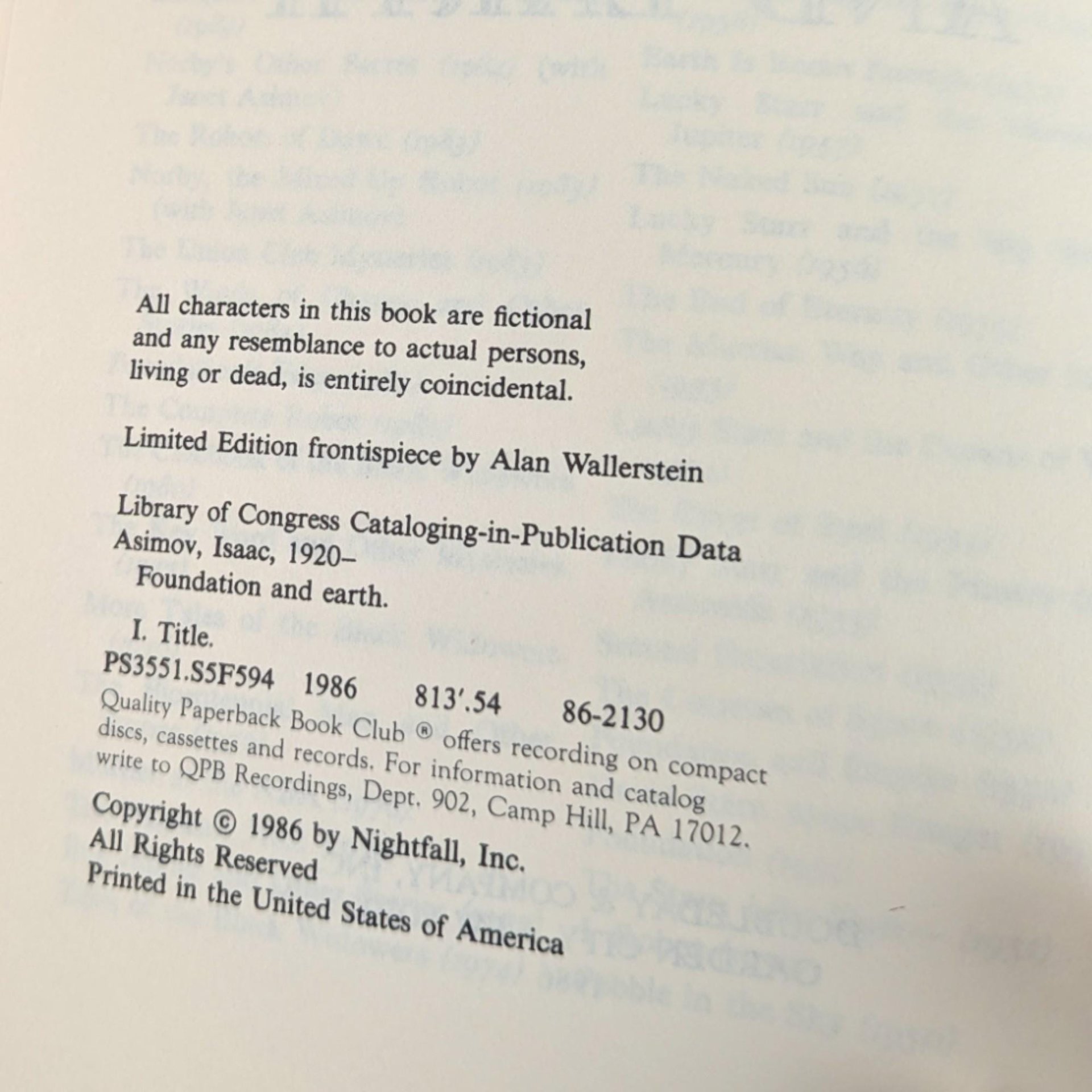 1986 Foundation and Earth Softcover, Isaac Asimov