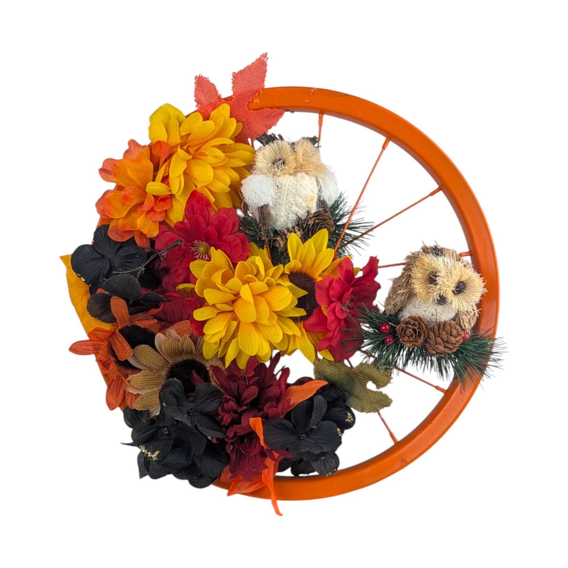 Vintage Autumn Owl Wreath