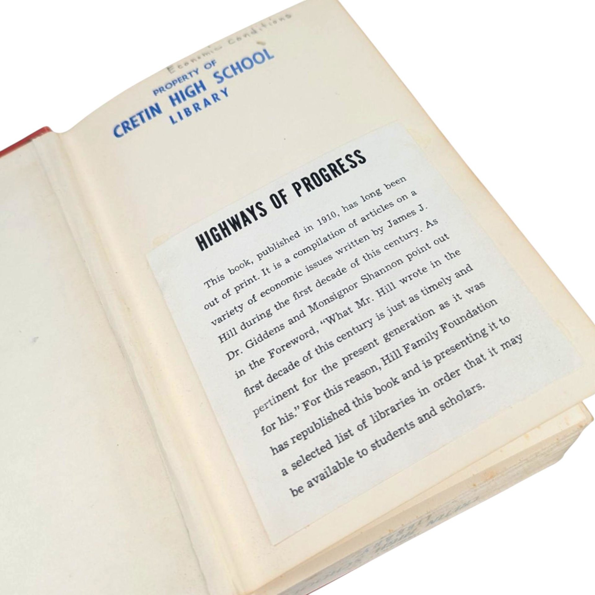 1962 Highways of Progress Hardcover: James J. Hill History