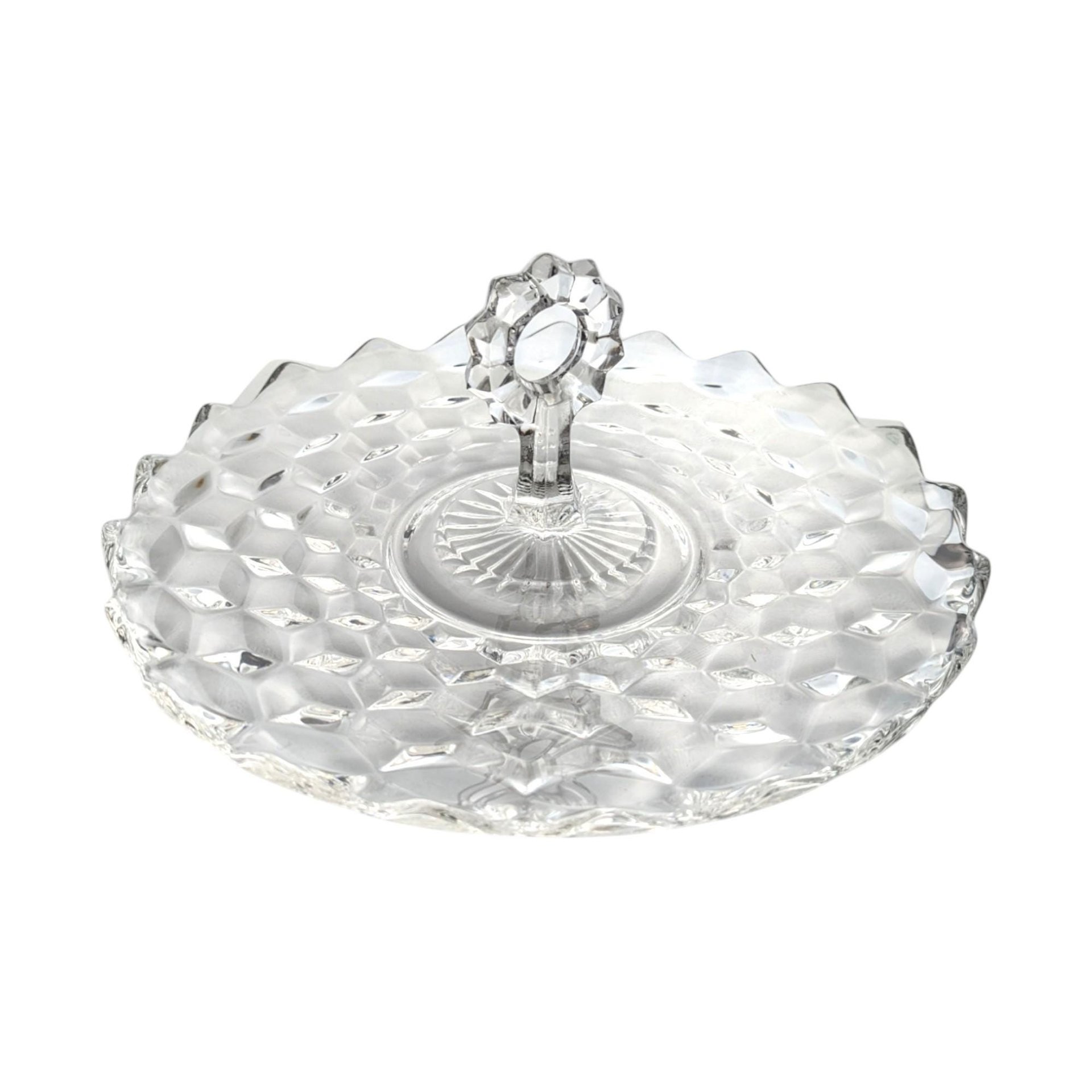 Vintage Fostoria American Clear Center-Handle Sandwich Tray