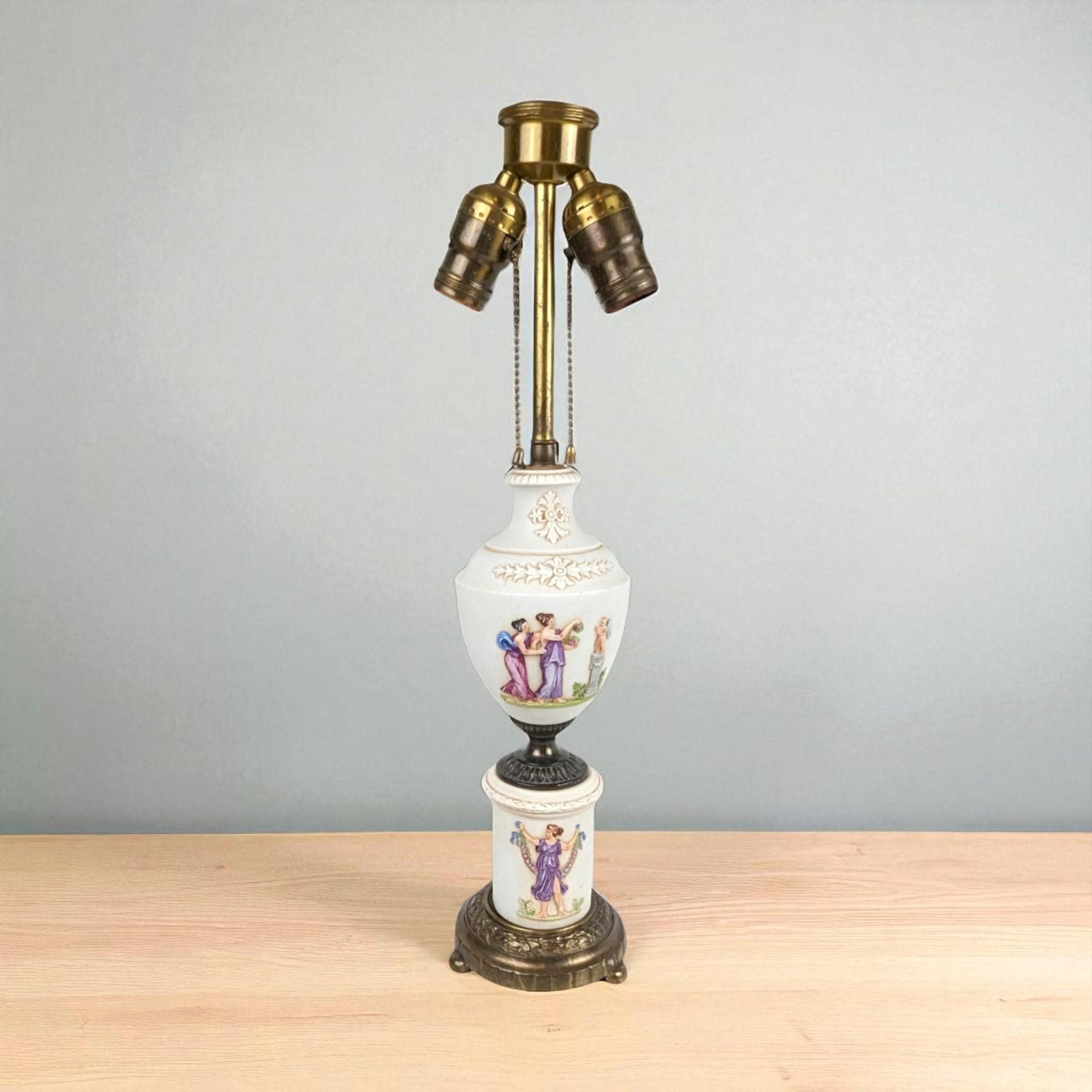 Antique Neoclassical Ceramic Lamp