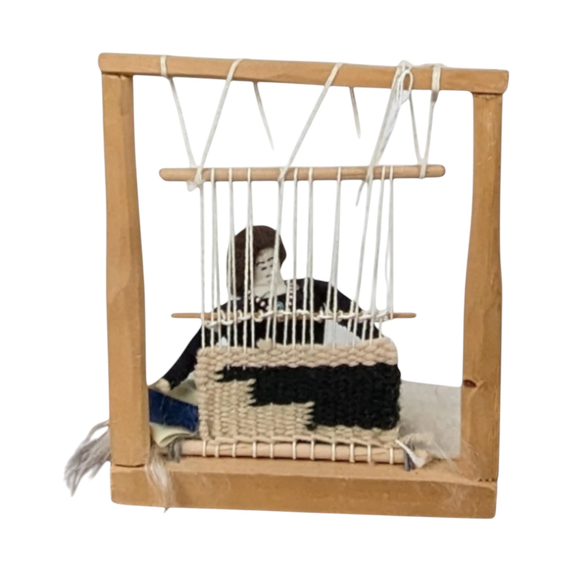 Vintage Navajo Weaver Doll with Loom