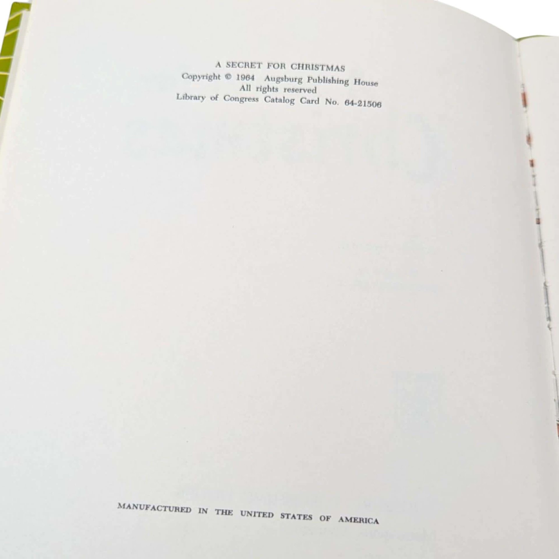 1964 A Secret for Christmas Nathan Zimelman Hardcover