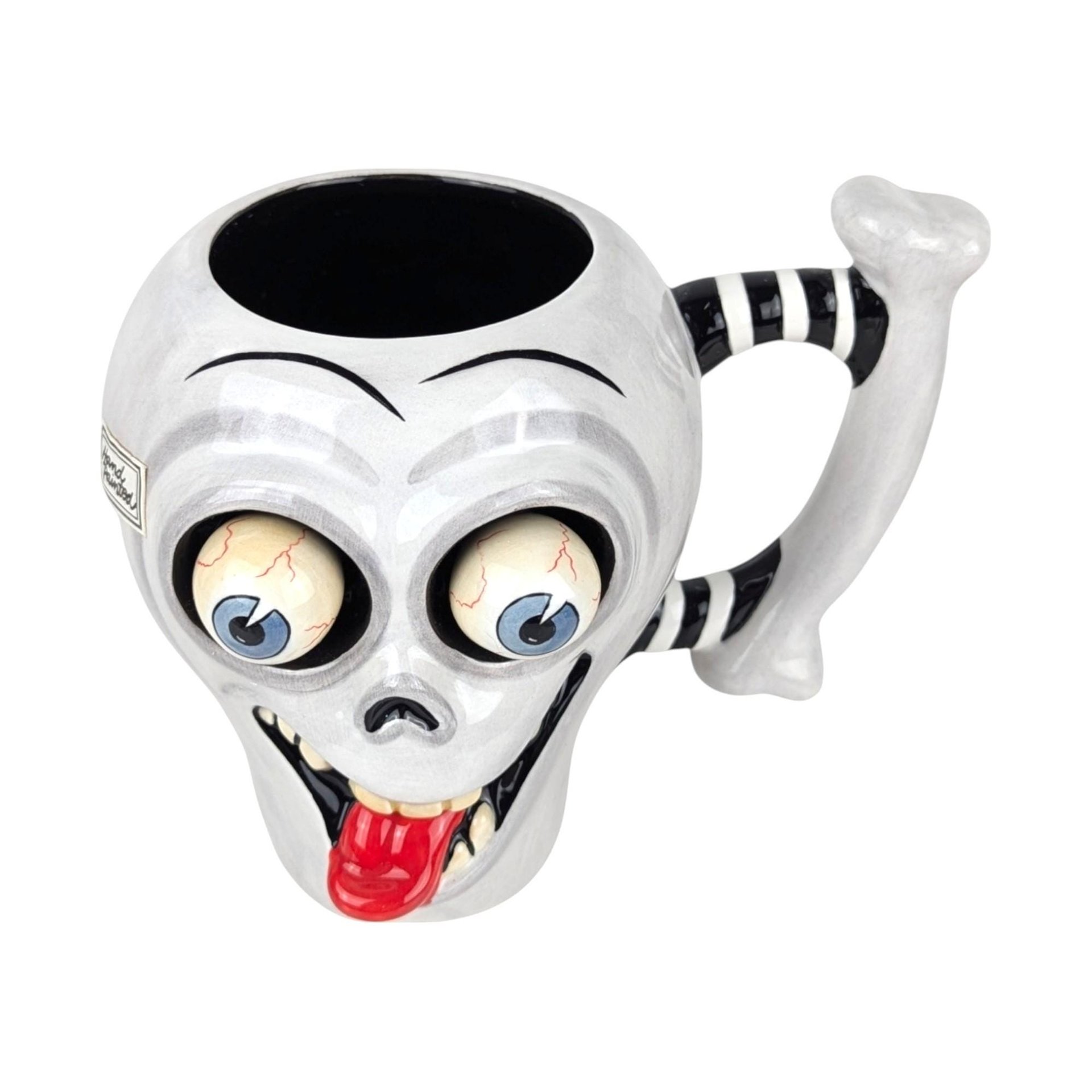 2002 Dept 56 Googly Eye Skull Mug