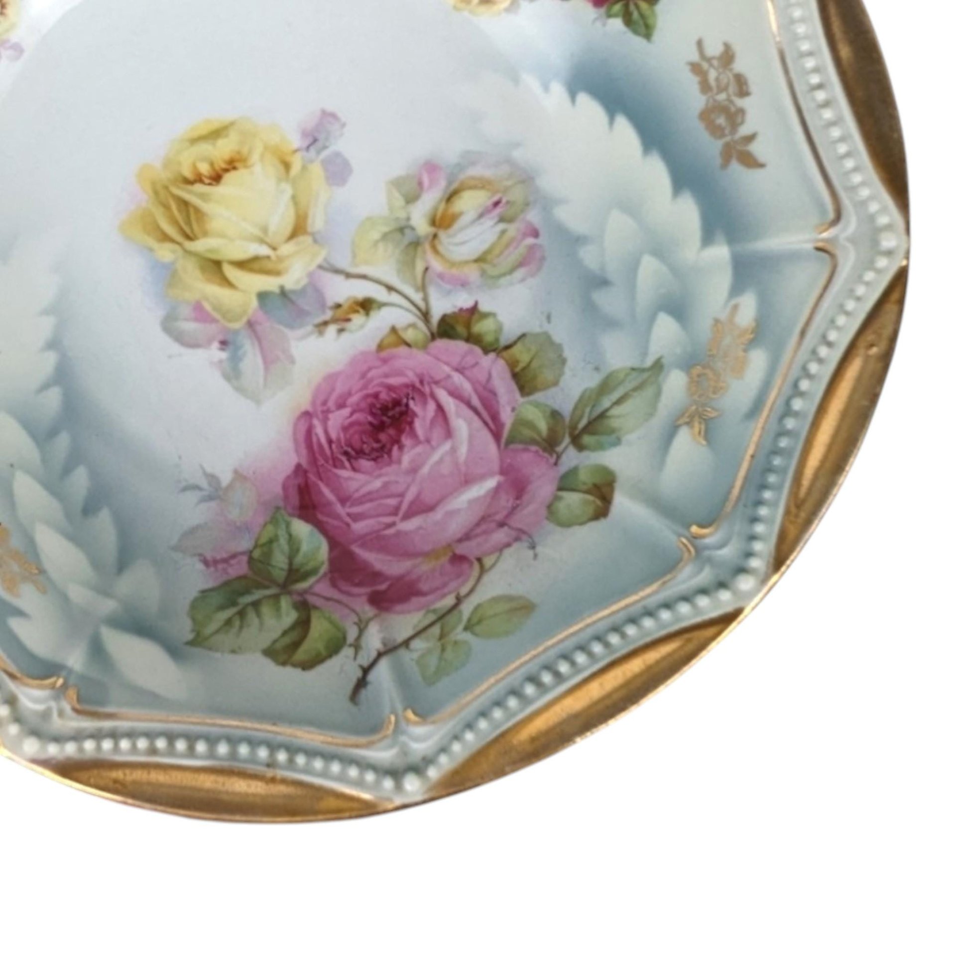 Antique P.K. Silesia Floral Porcelain Bowl