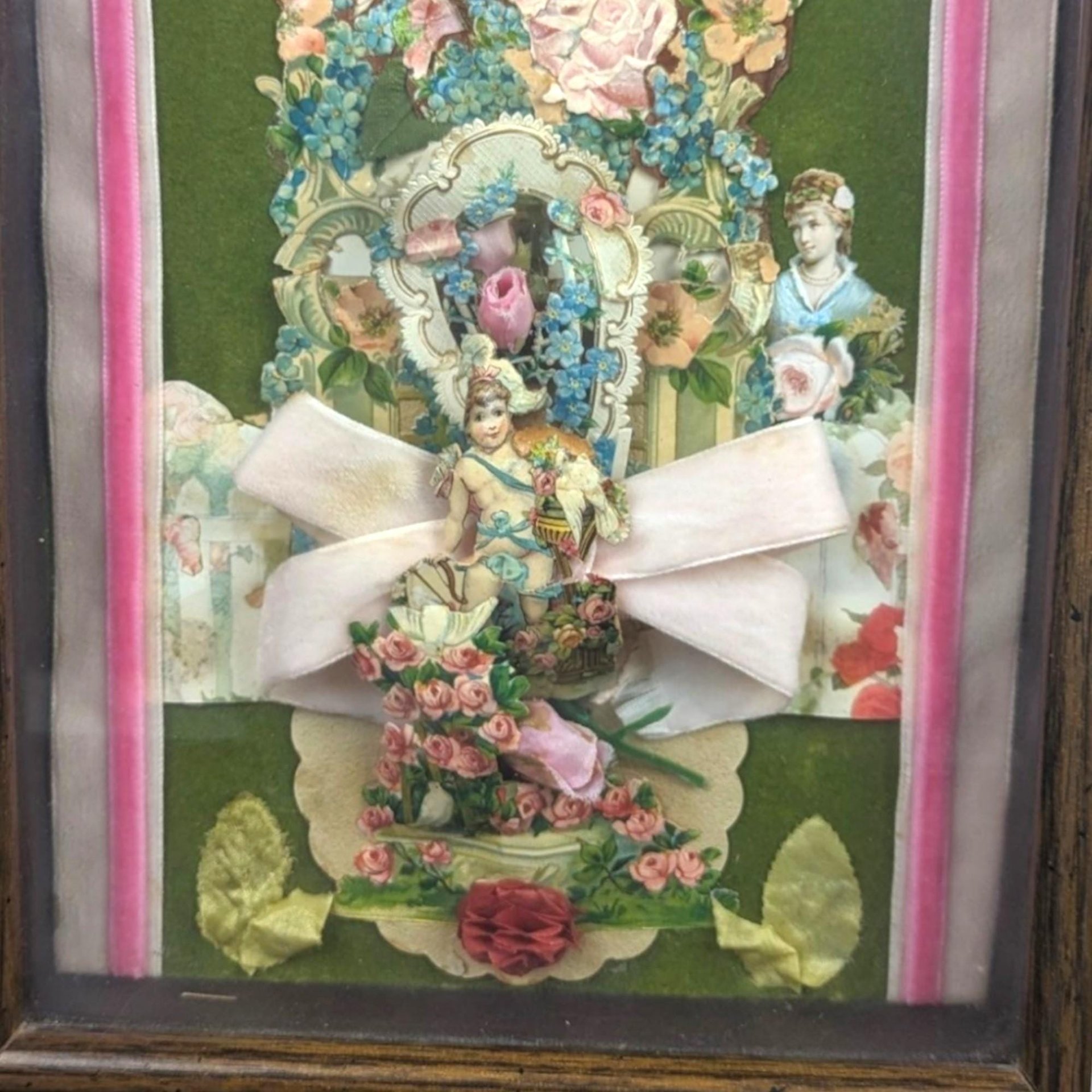 Vintage Victorian Valentine Collage Shadow Box