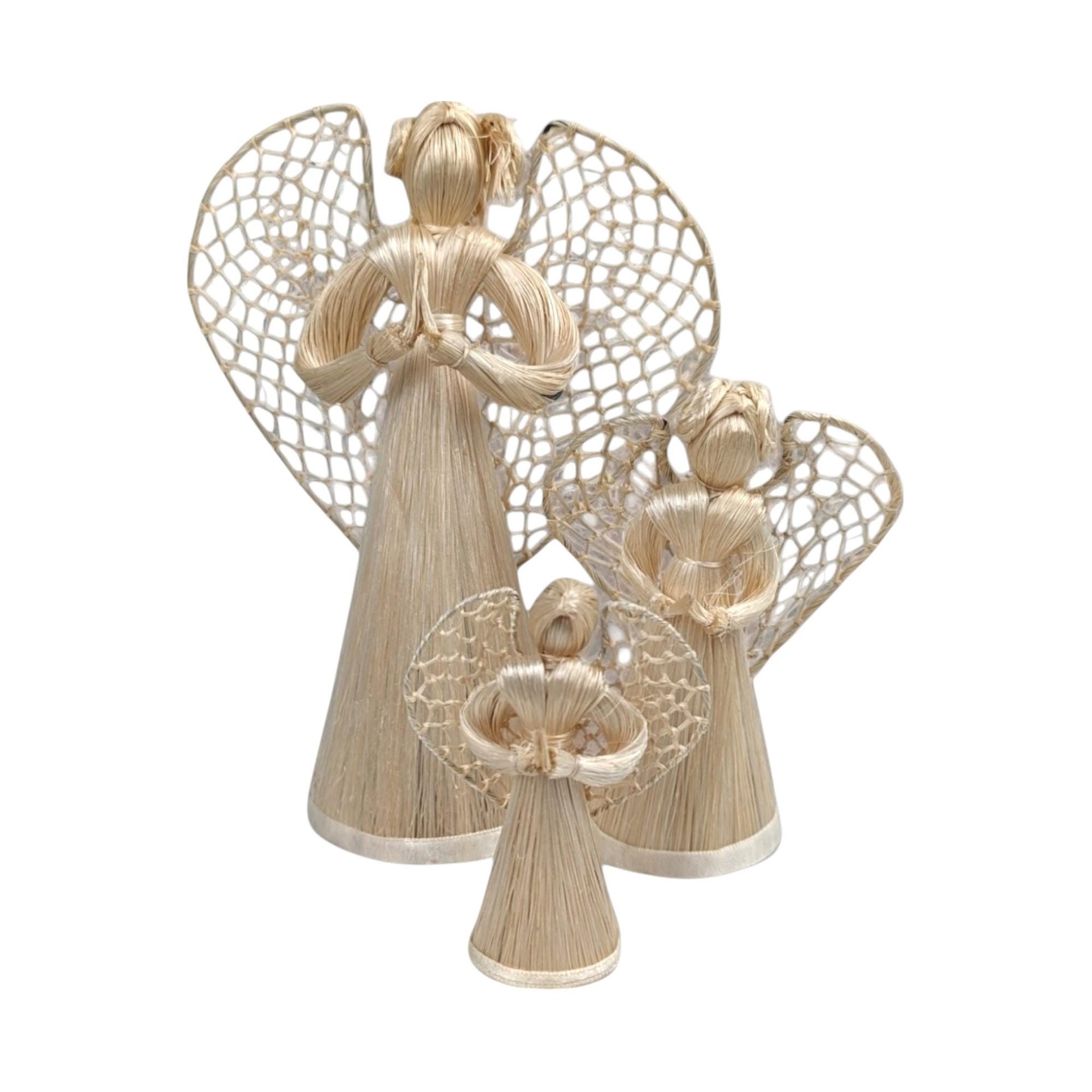 Vintage Trio of Corn Husk Angel Figurines