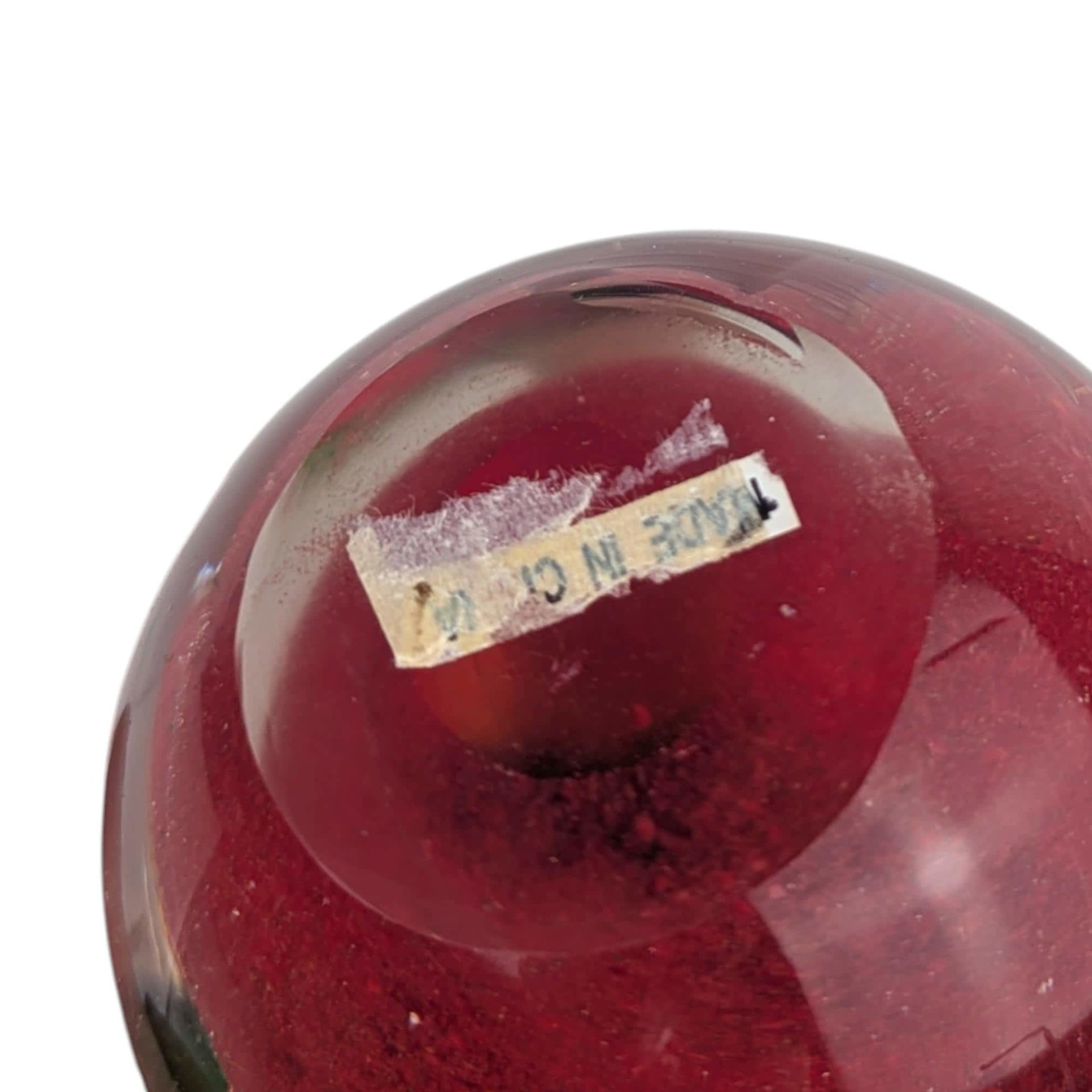 Vintage Glass Apple Paperweight
