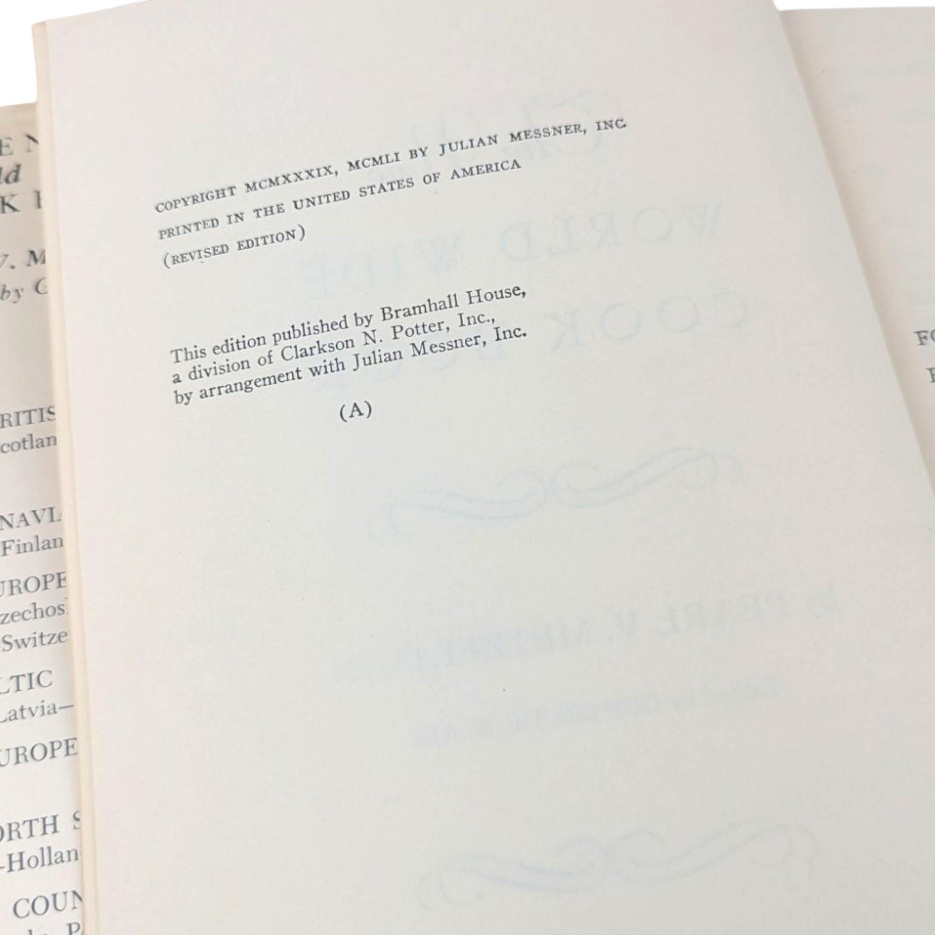 1939 The New World Wide Cook Book Hardcover