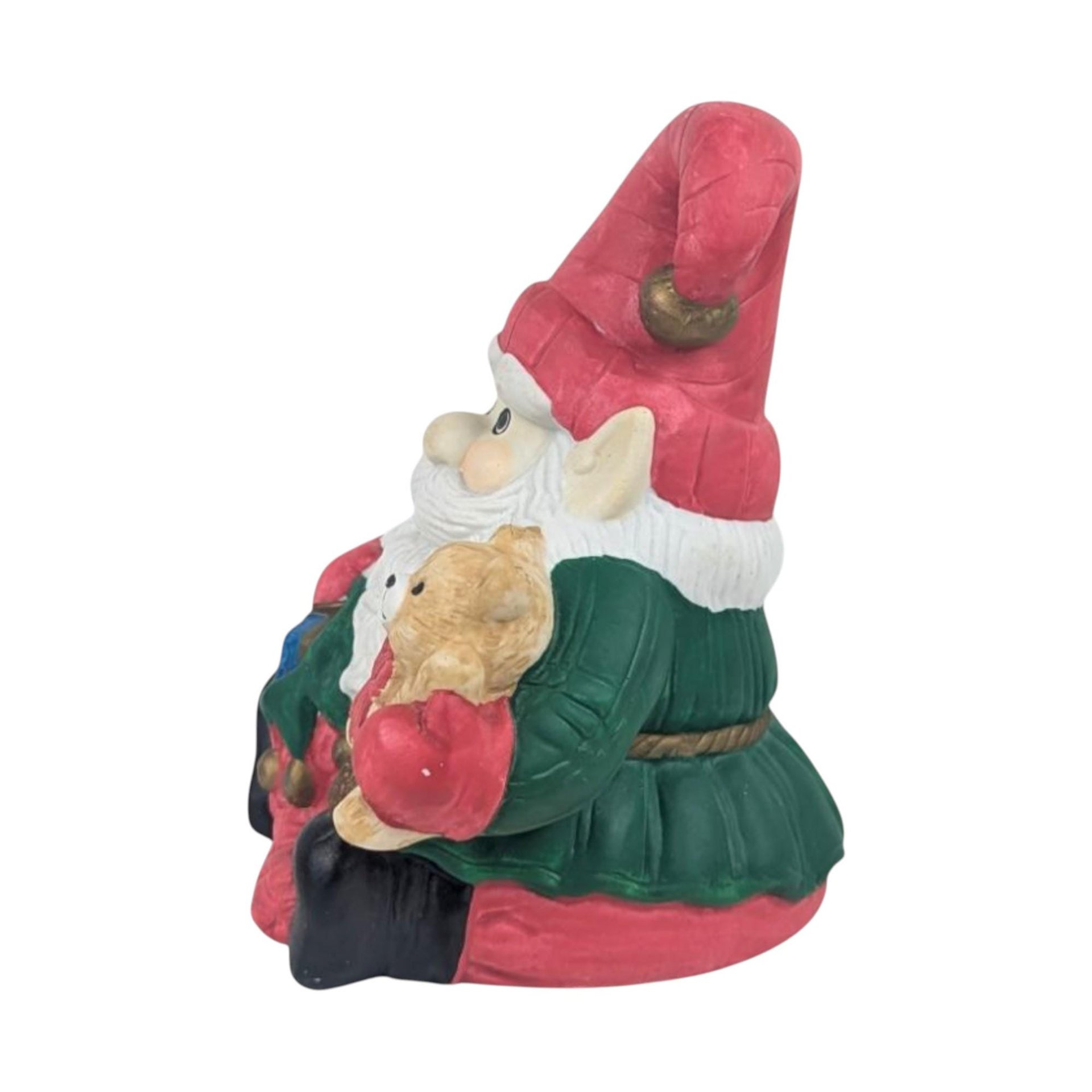 Vintage Ceramic Santa Elf Music Box