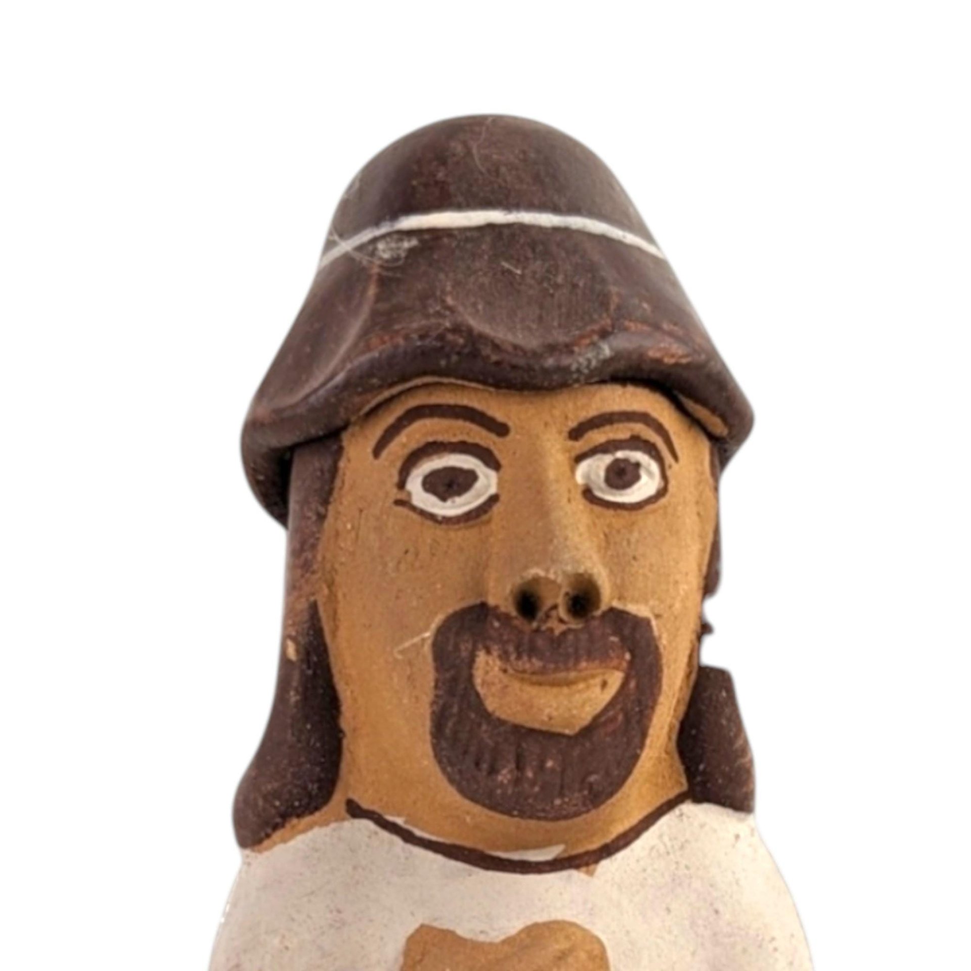 Vintage Hand Painted Clay Man Musical Whistle
