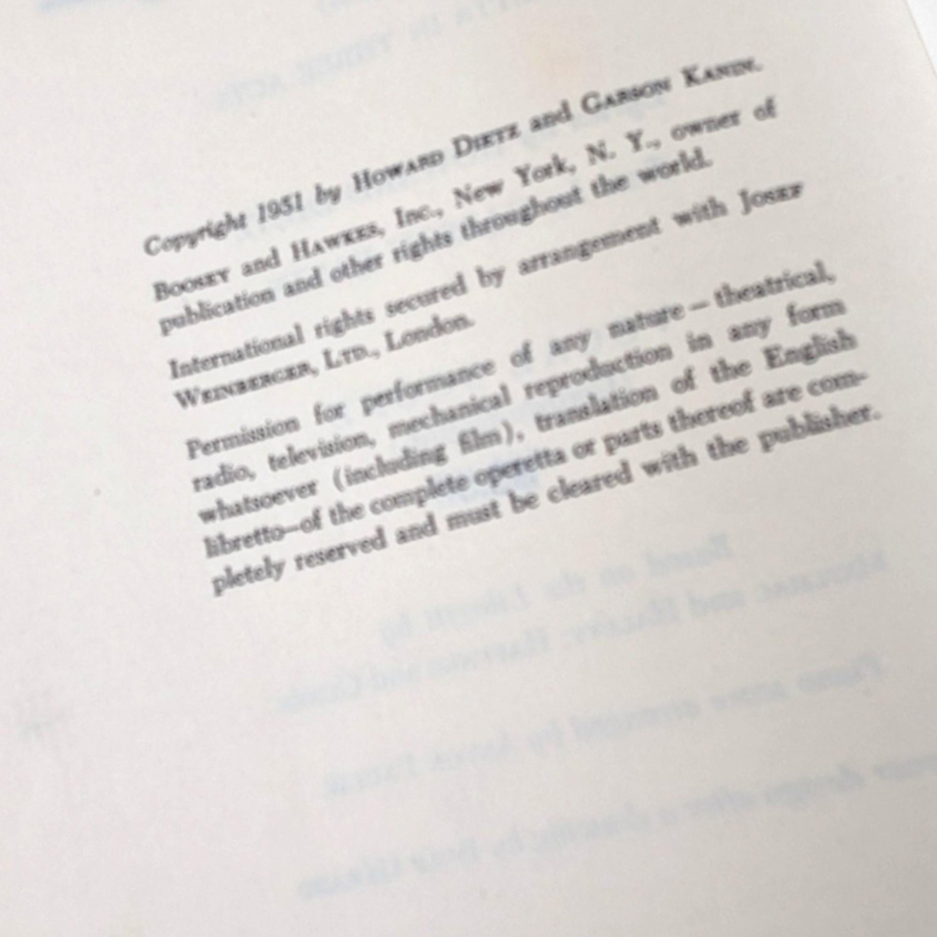 1951 Fledermaus Opera Vocal Score: Johann Strauss Book