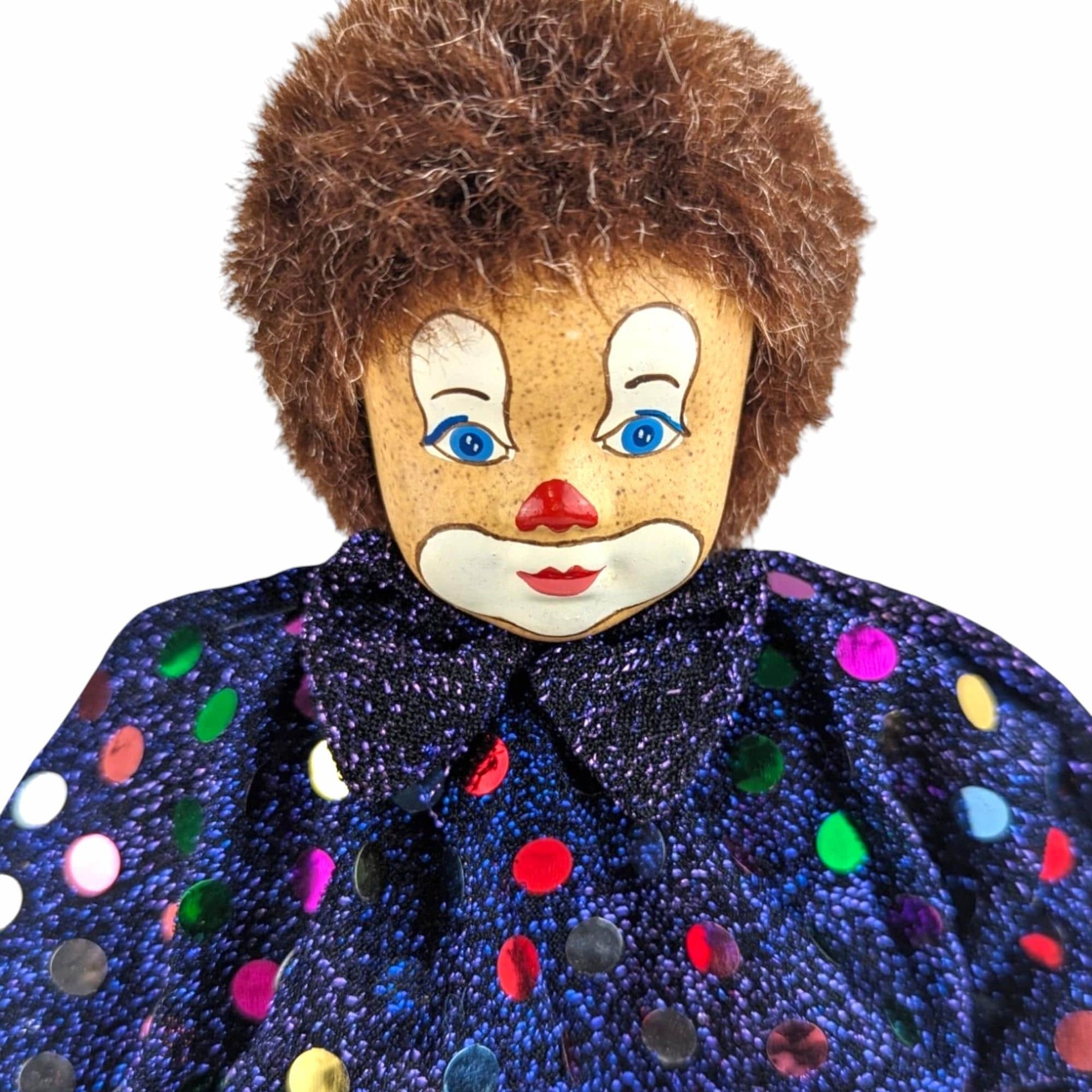Vintage Polka Dot Clown Doll