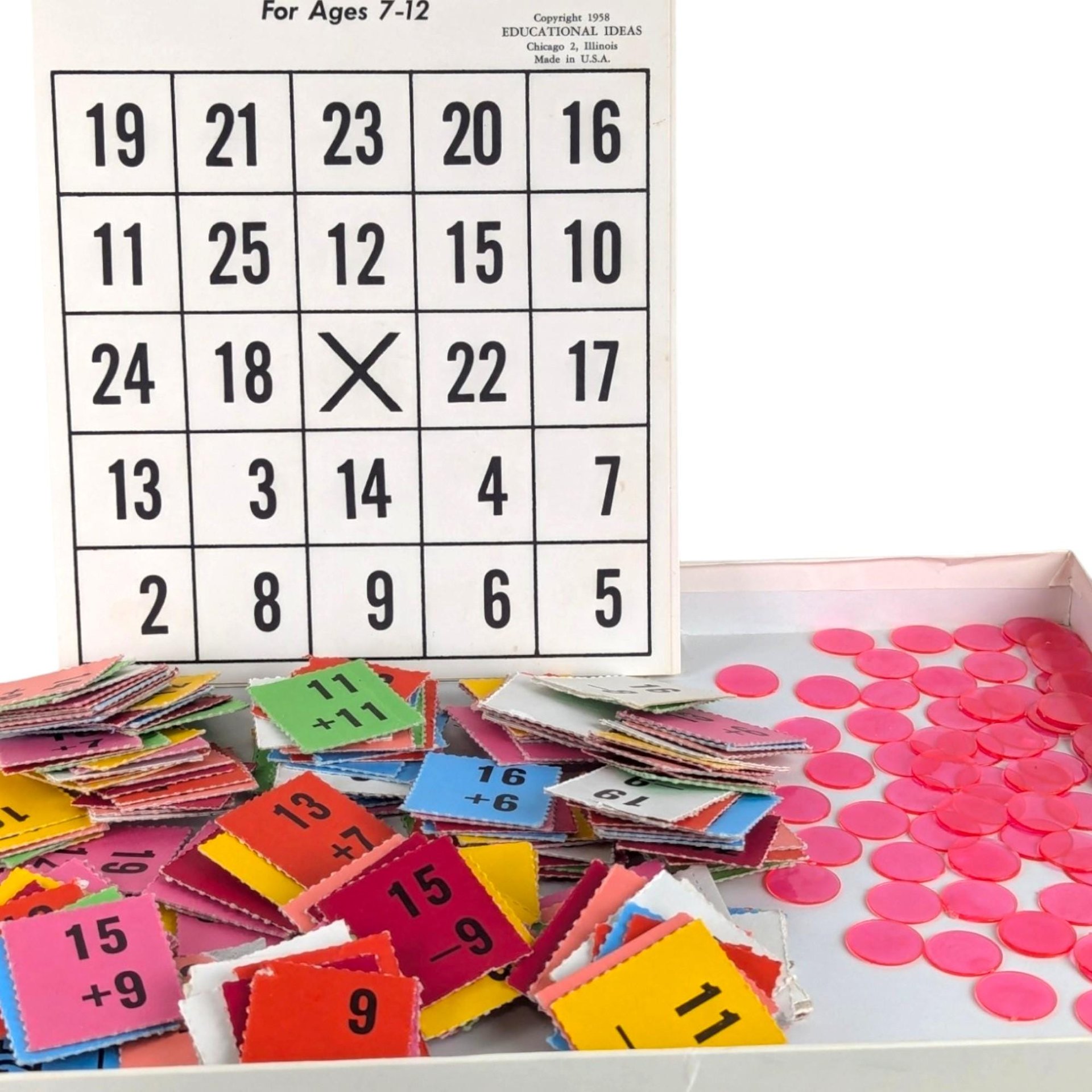 1958 Educational Ideas Smarty Arithmetic Bingo Game