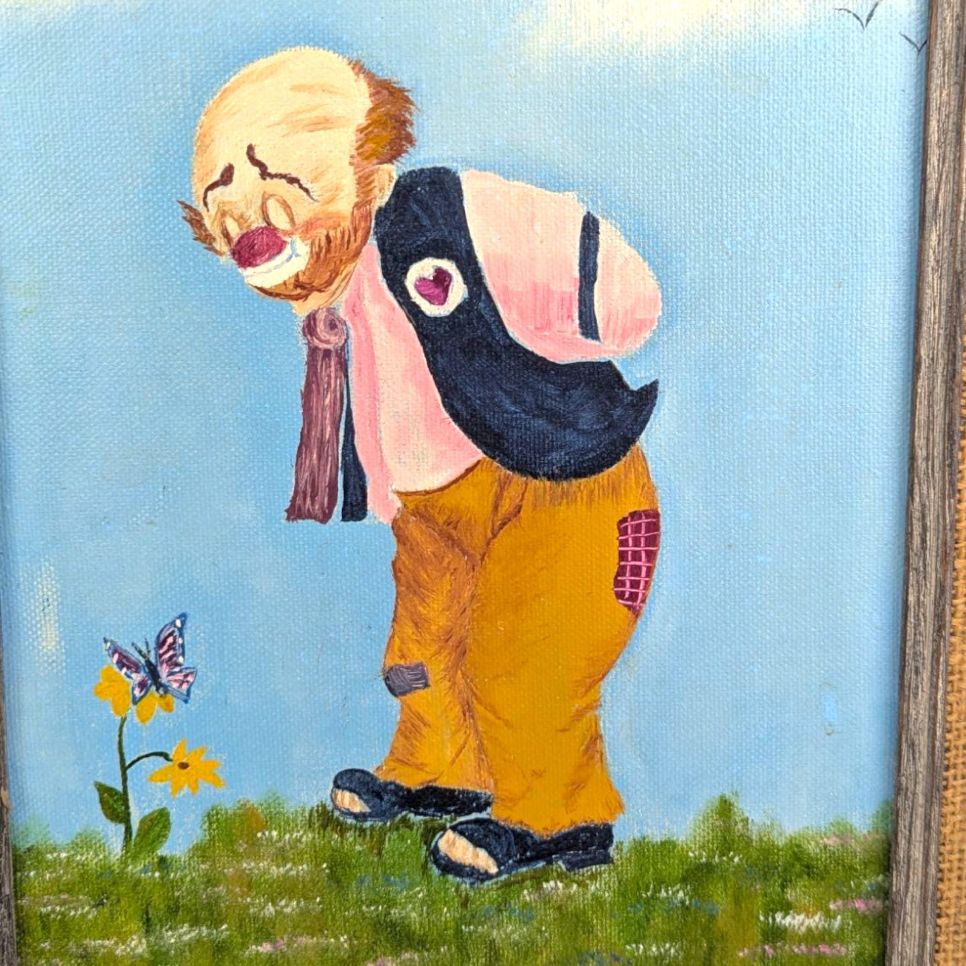 Vintage Clown Paintings Pair: