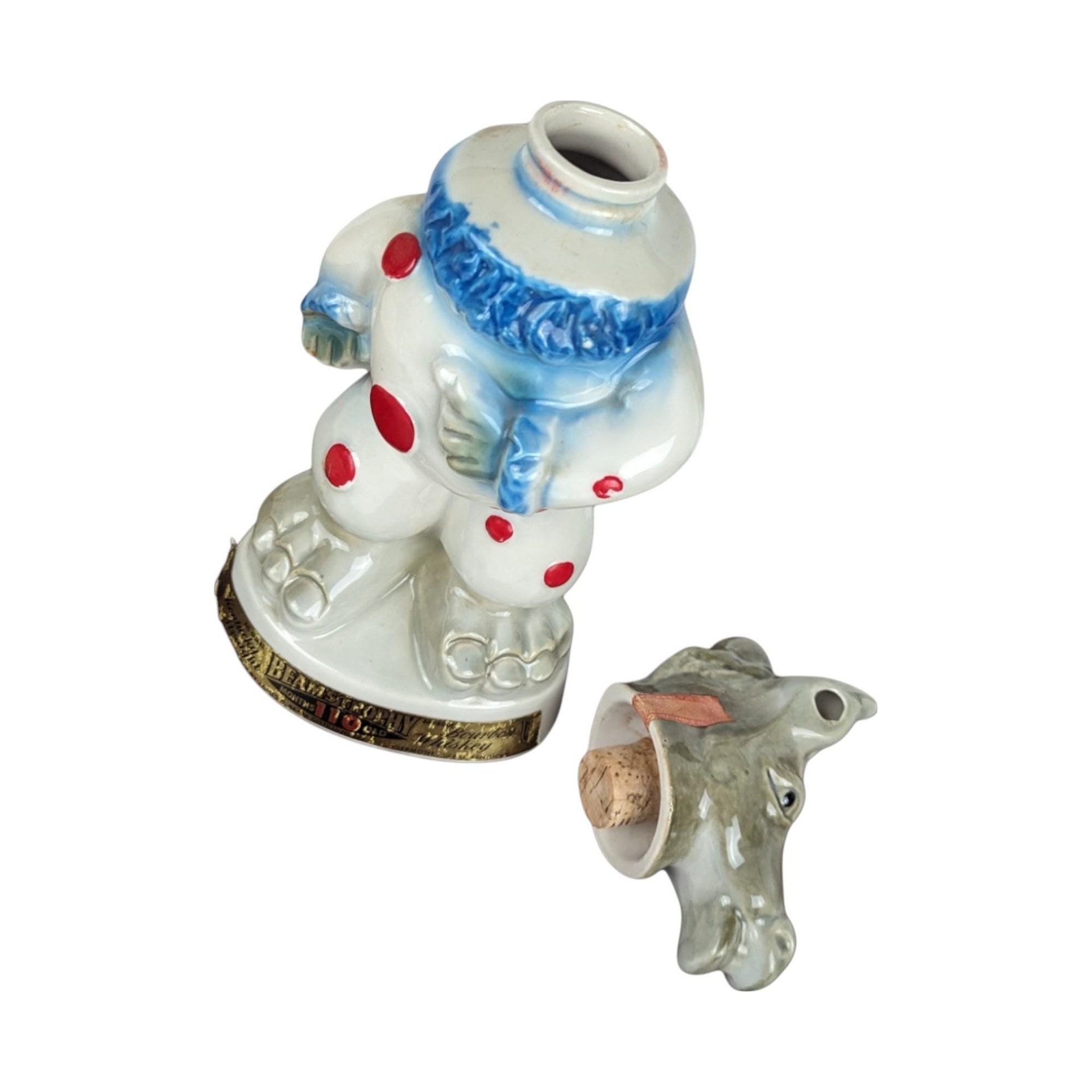 Pair of 1968 Jim Beam Donkey Decanter: C. Miller Political Clown