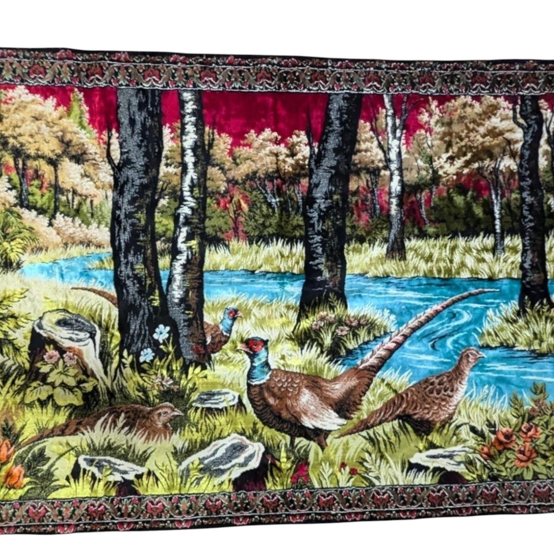 Vintage Pheasant Scene Tapestry