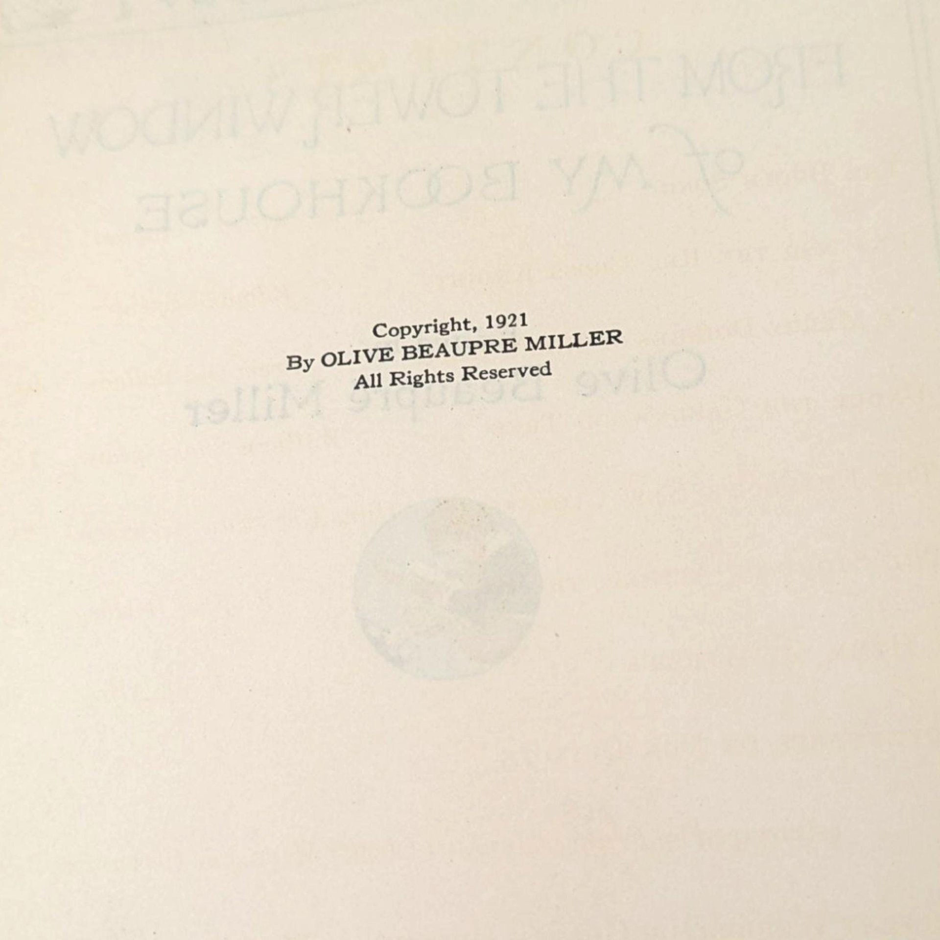 1921 My Bookhouse Hardcover: From The Tower Window