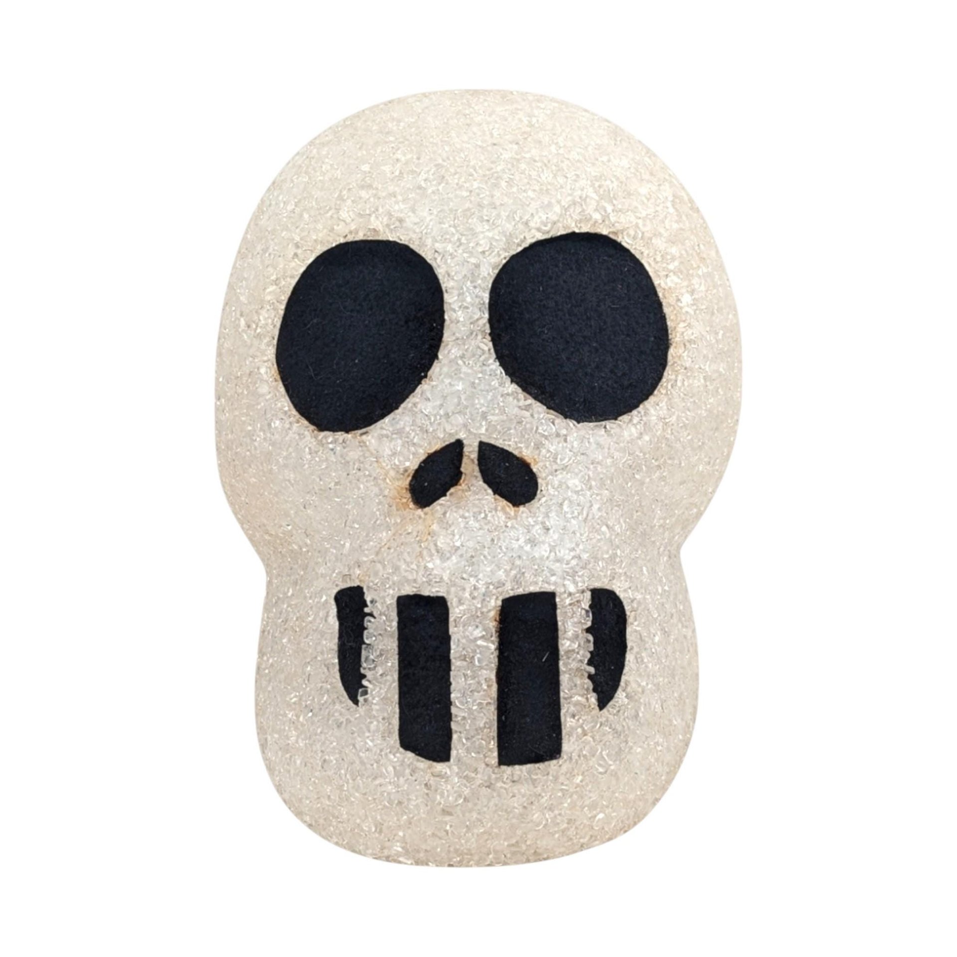 Vintage Melted Plastic Popcorn Light Up Skull